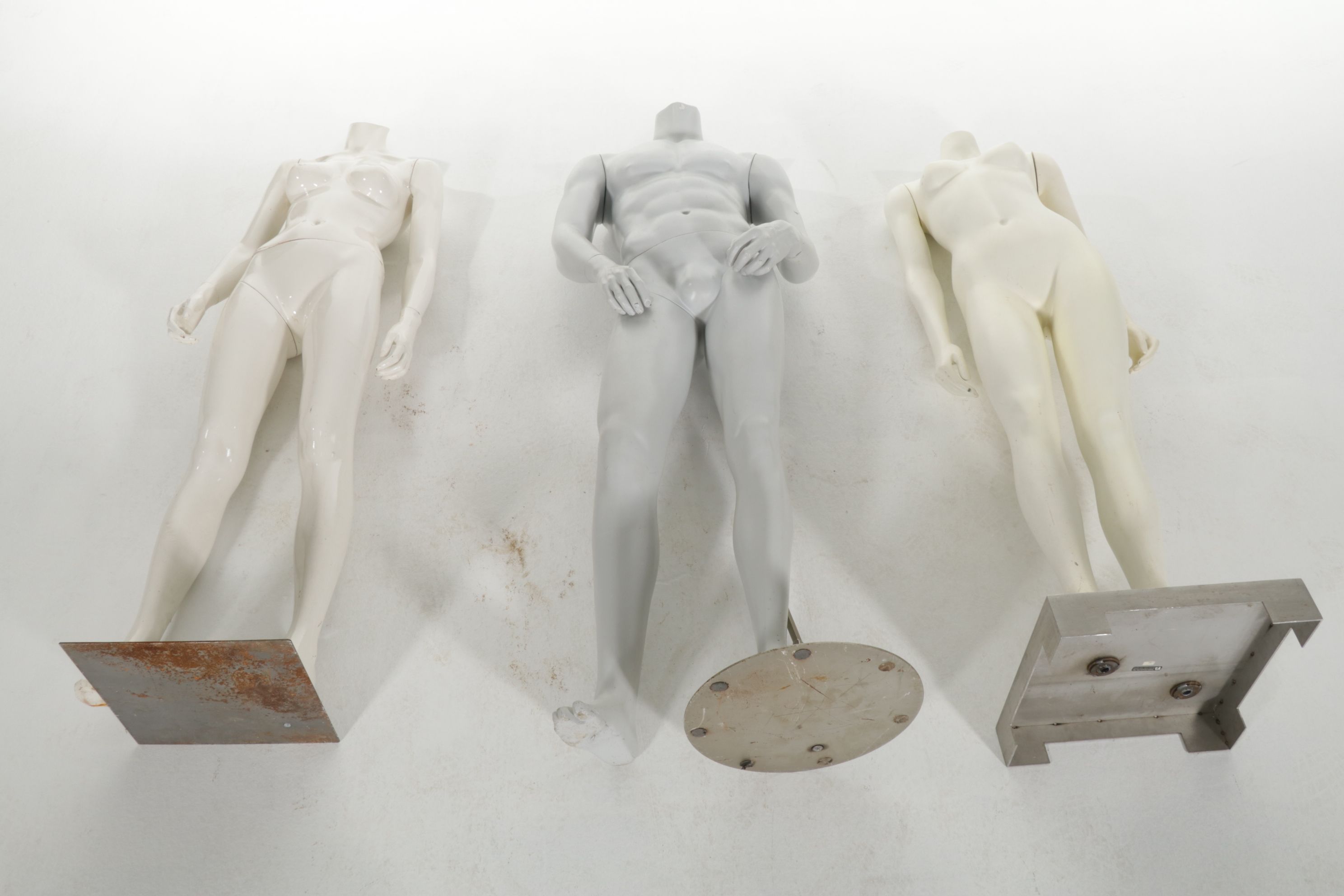 Three Standing Full-Body Retail Display Mannequins