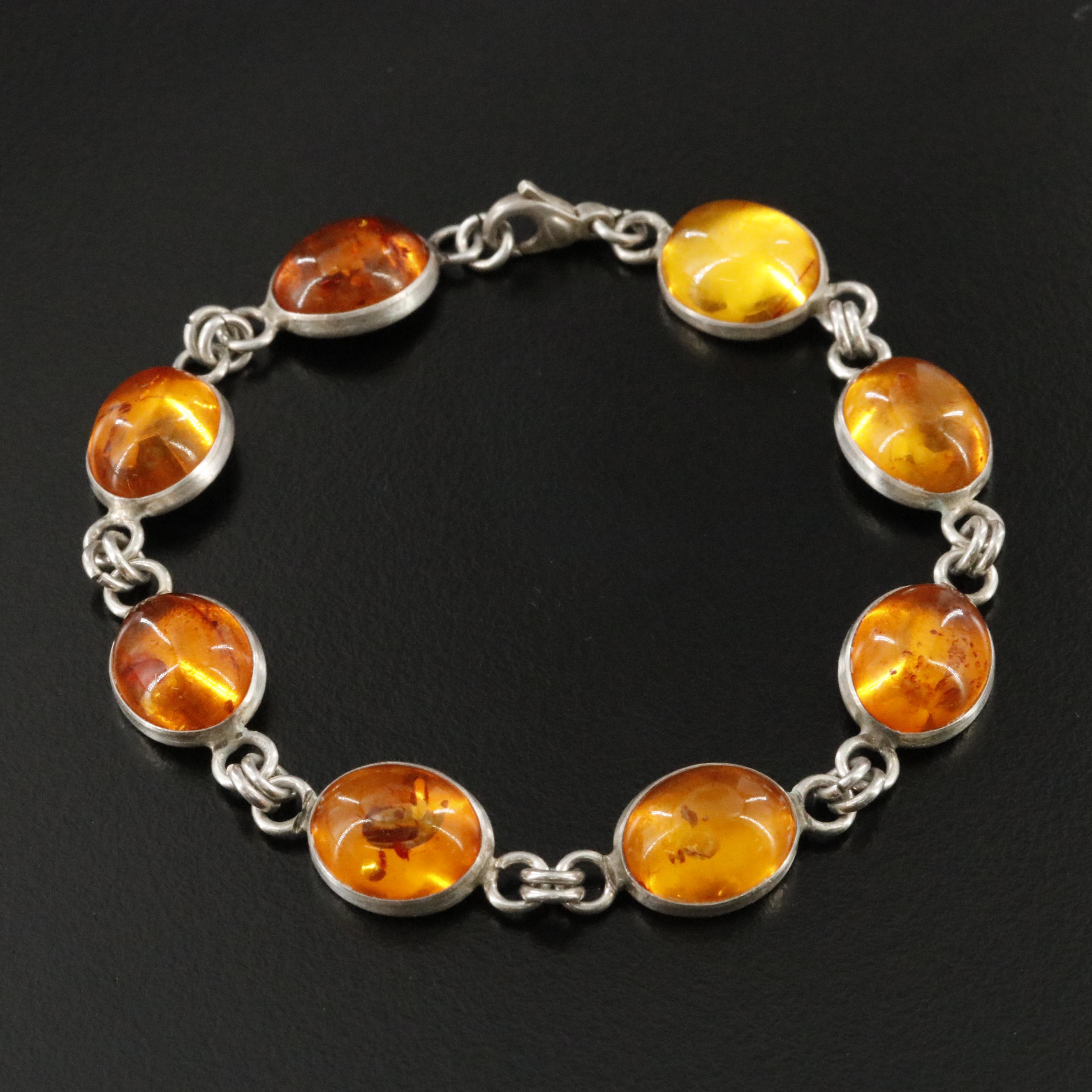 Sterling Amber Bracelet