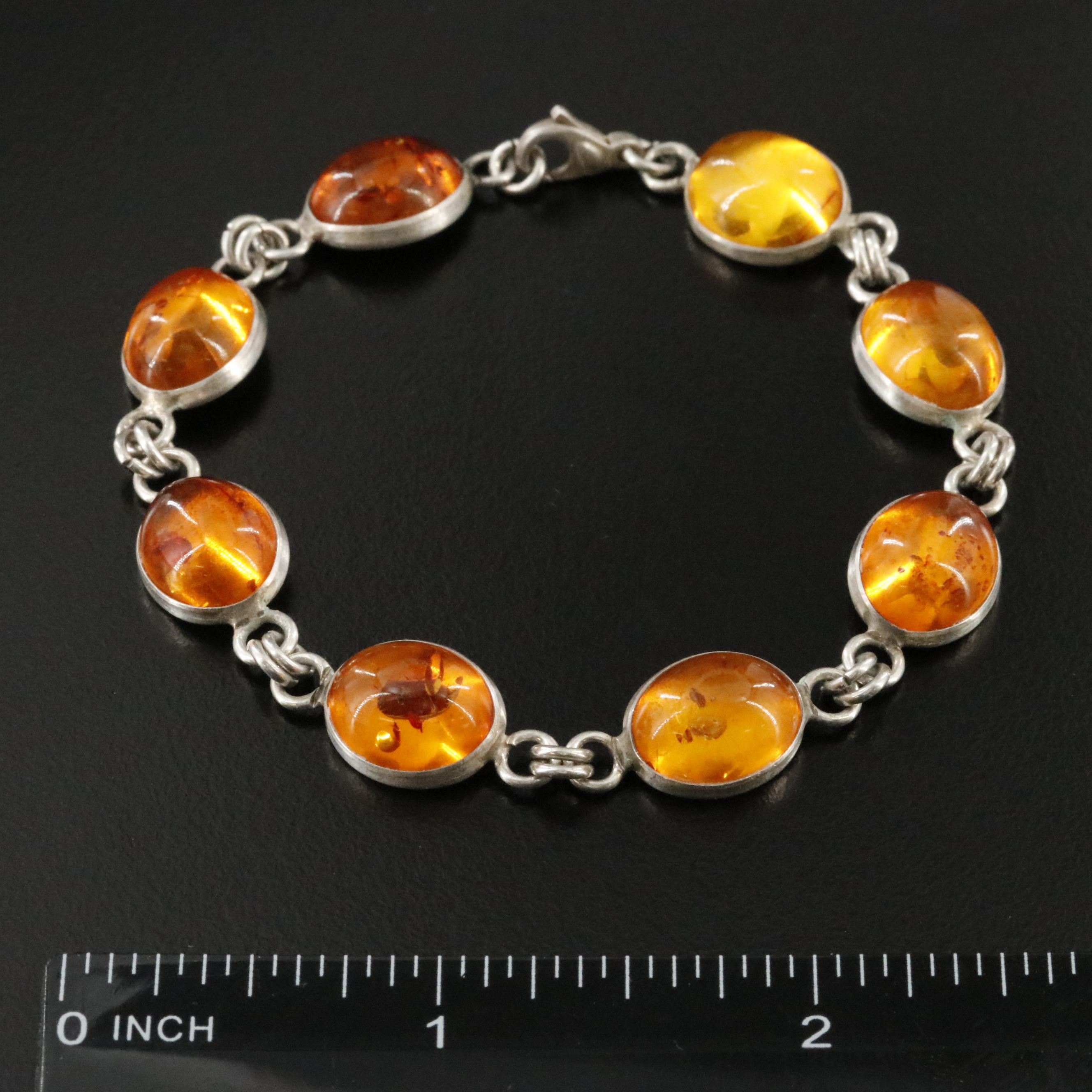 Sterling Amber Bracelet