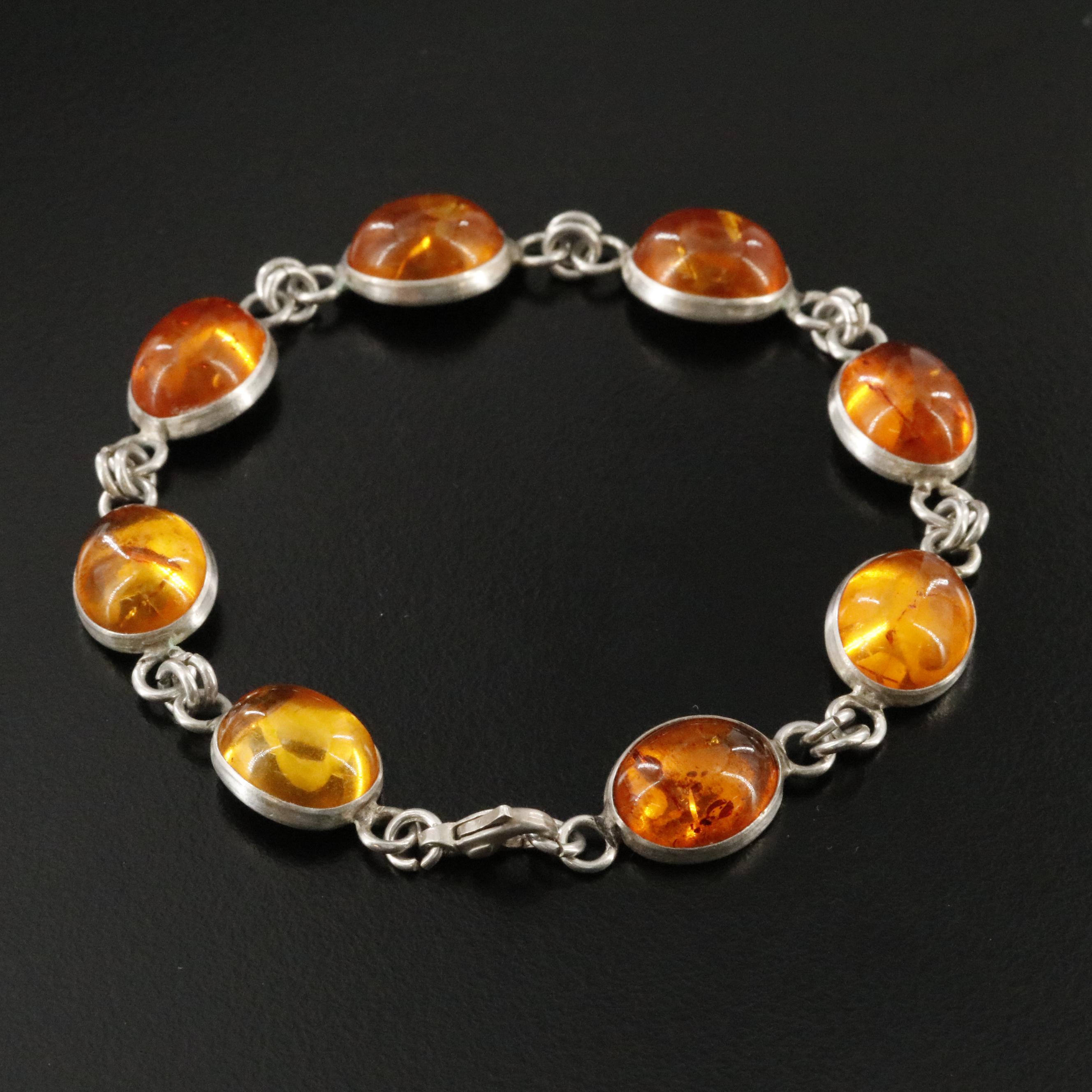Sterling Amber Bracelet