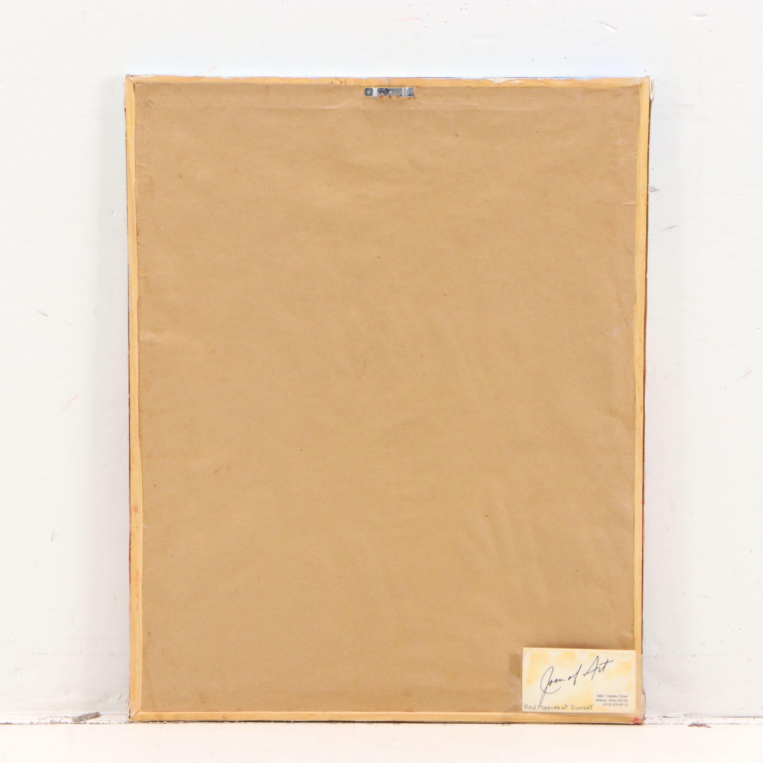 Oil Painting "Red Poppies at Sunset," Late 20th Century