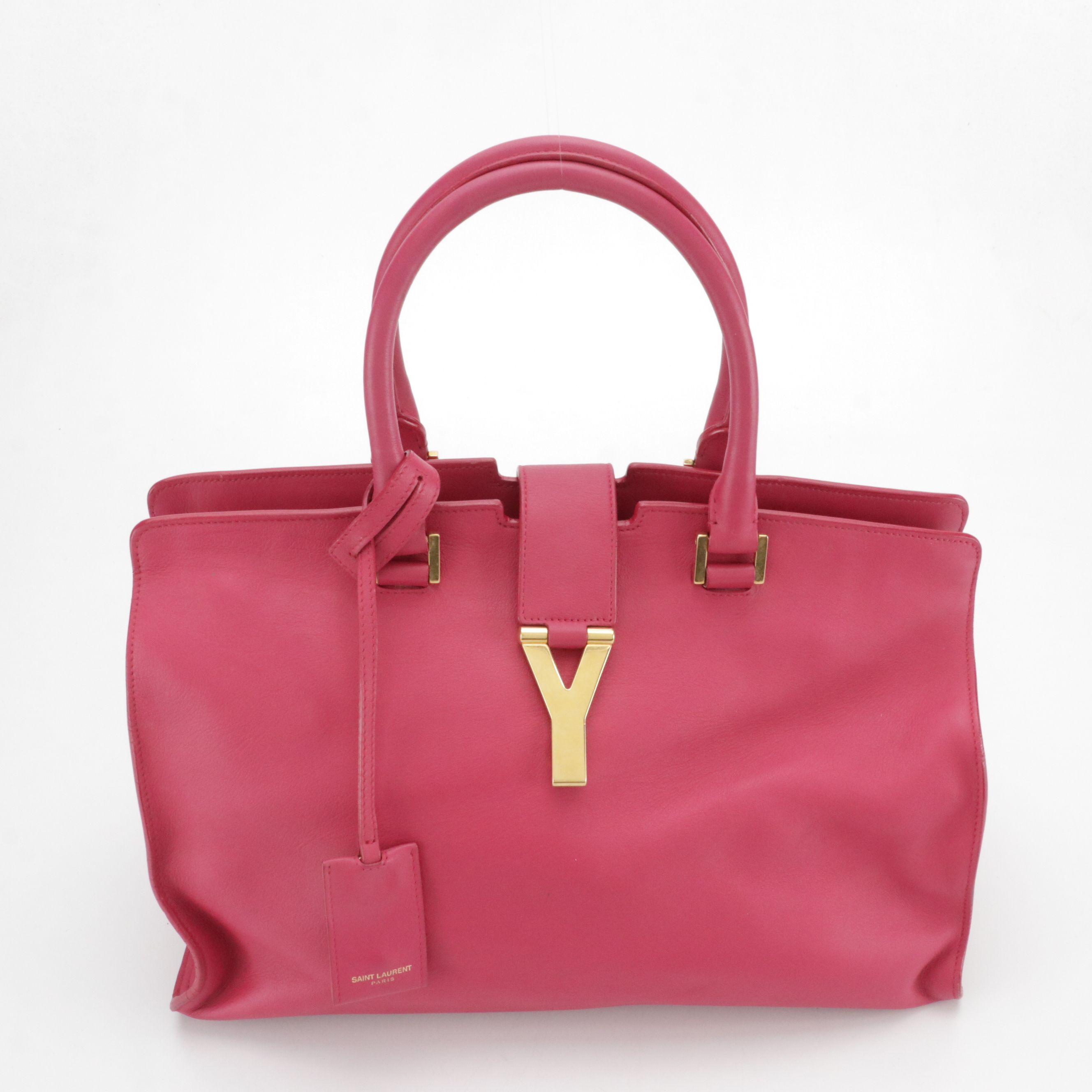 Saint Laurent Cabas ChYc Satchel in Hot Pink Leather