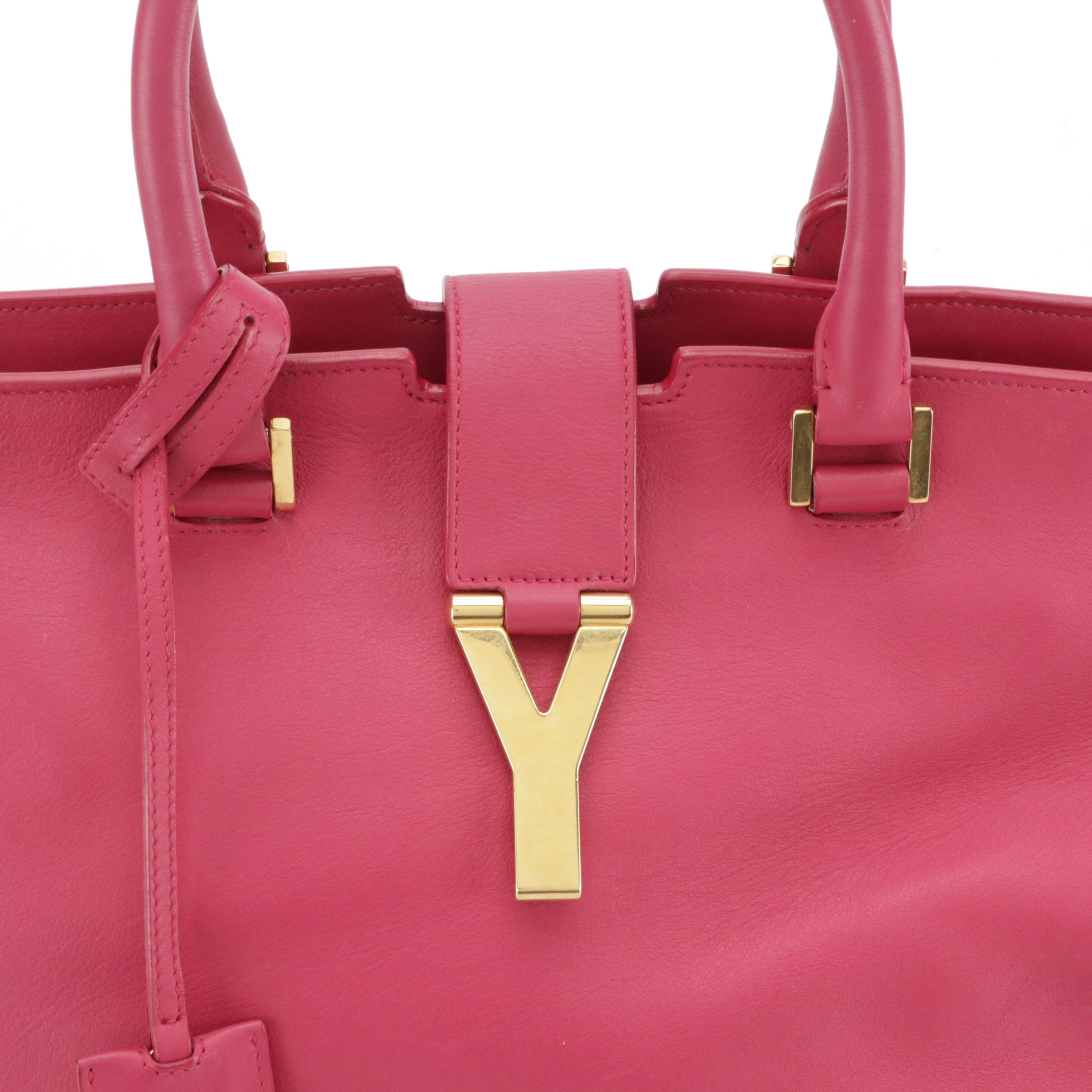 Saint Laurent Cabas ChYc Satchel in Hot Pink Leather