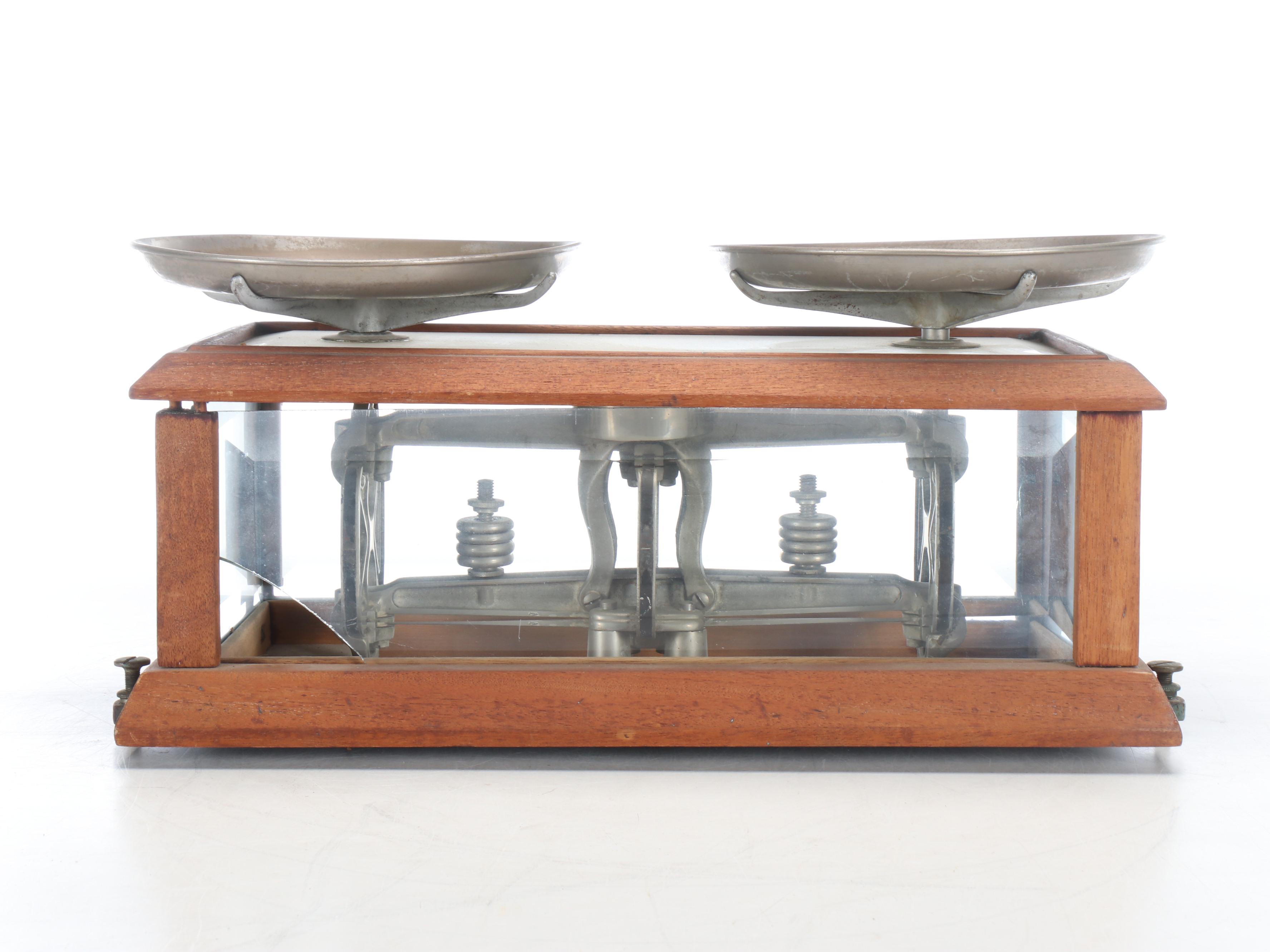 The Torsion Balance Co. Mahogany and Glass Scale, Early 20th Century