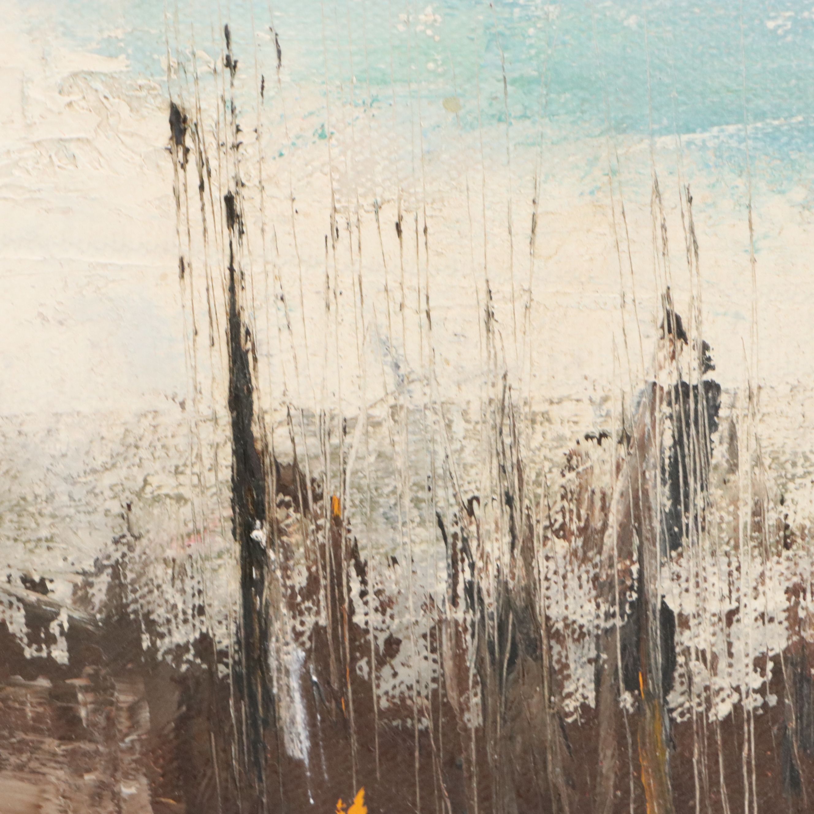 Abstracted Coastal Oil Painting, 21st Century