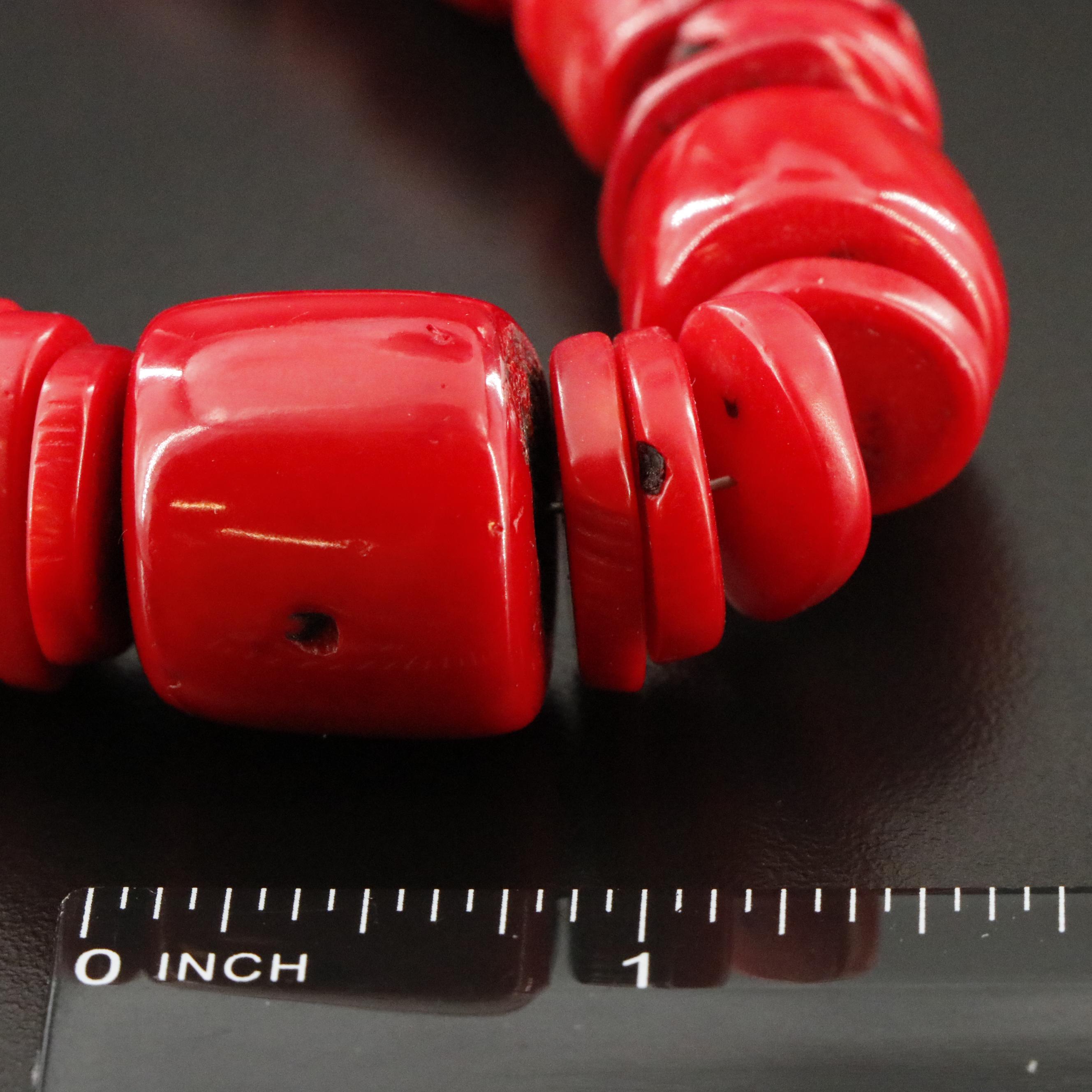 Desert Rose Trading Sterling Graduated Coral Bead Necklace