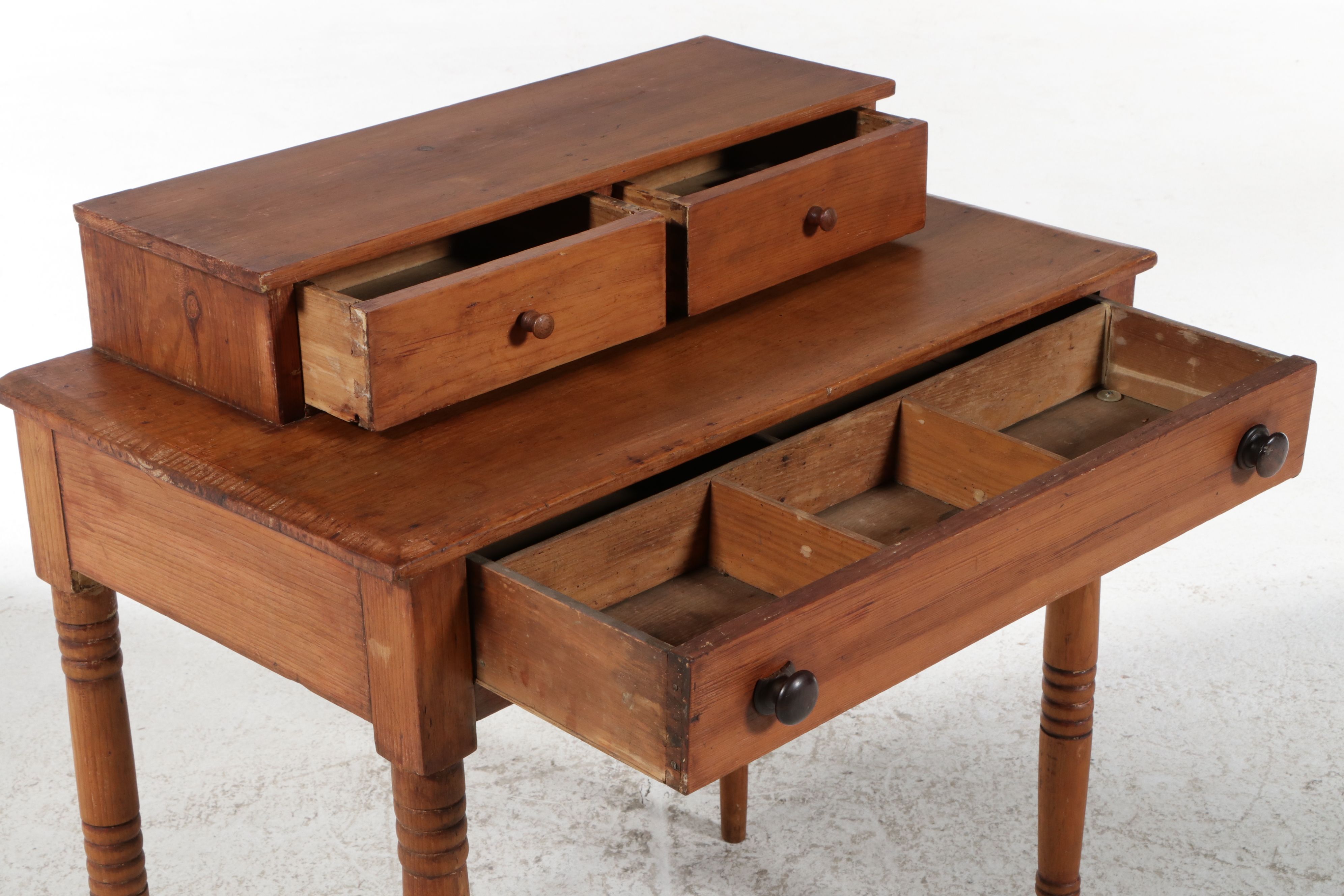 American Primitive Pine Desk, 19th Century