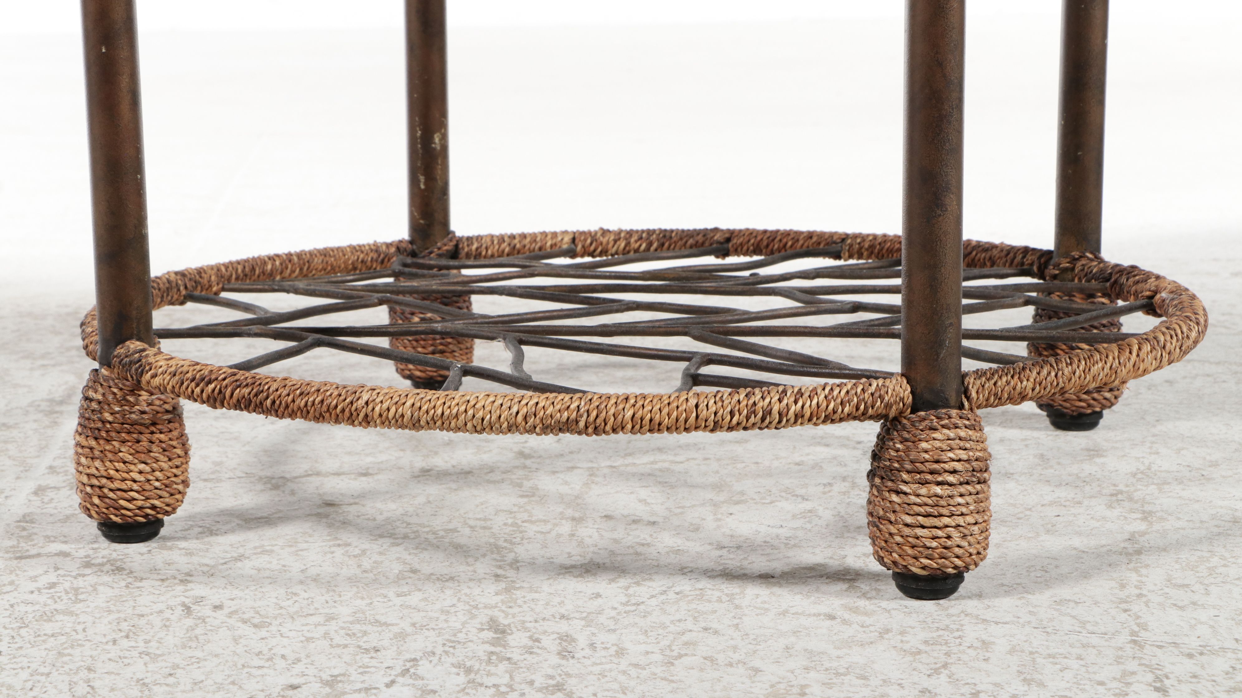Rope Accented Side Table, 21st Century