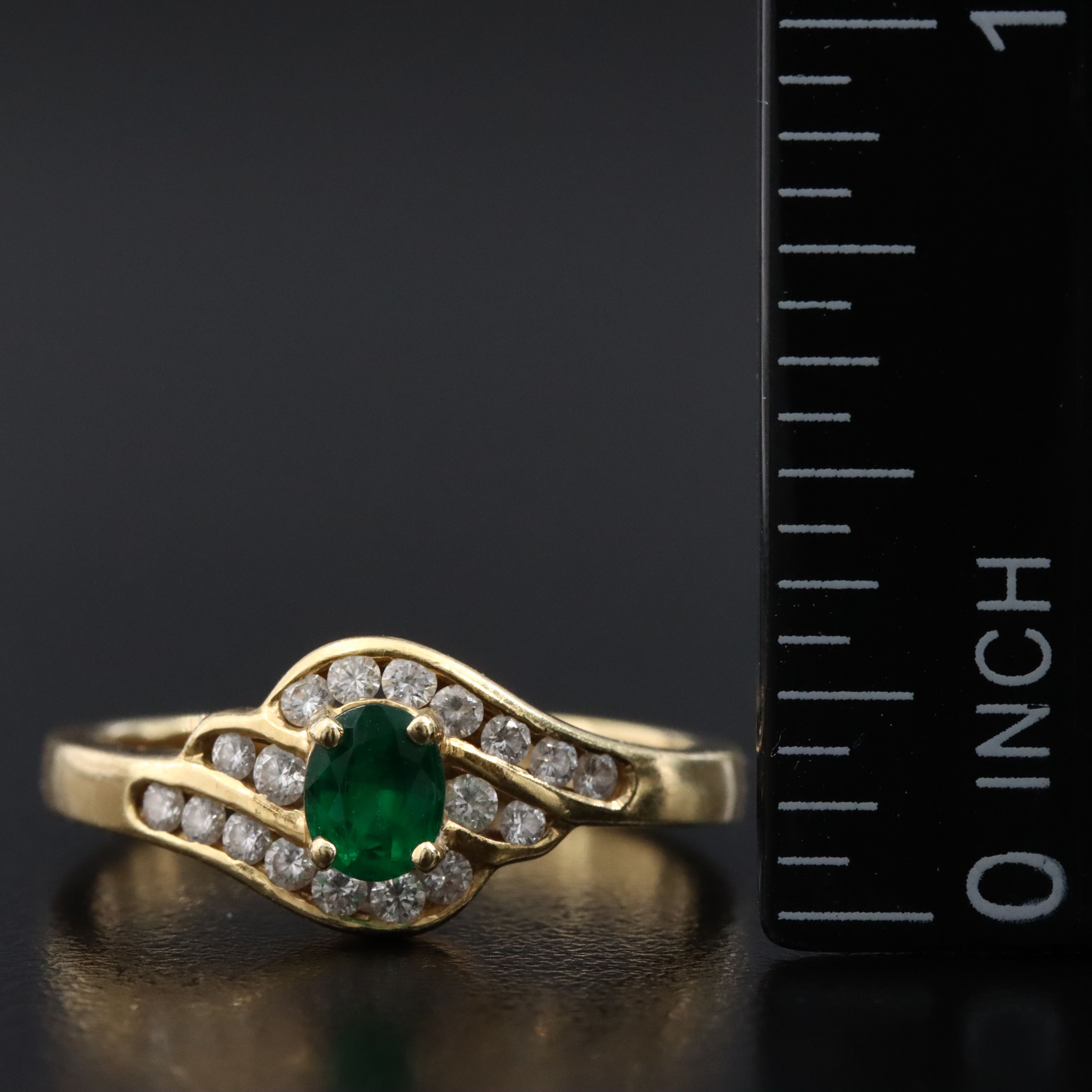 18K Emerald and Diamond Ring