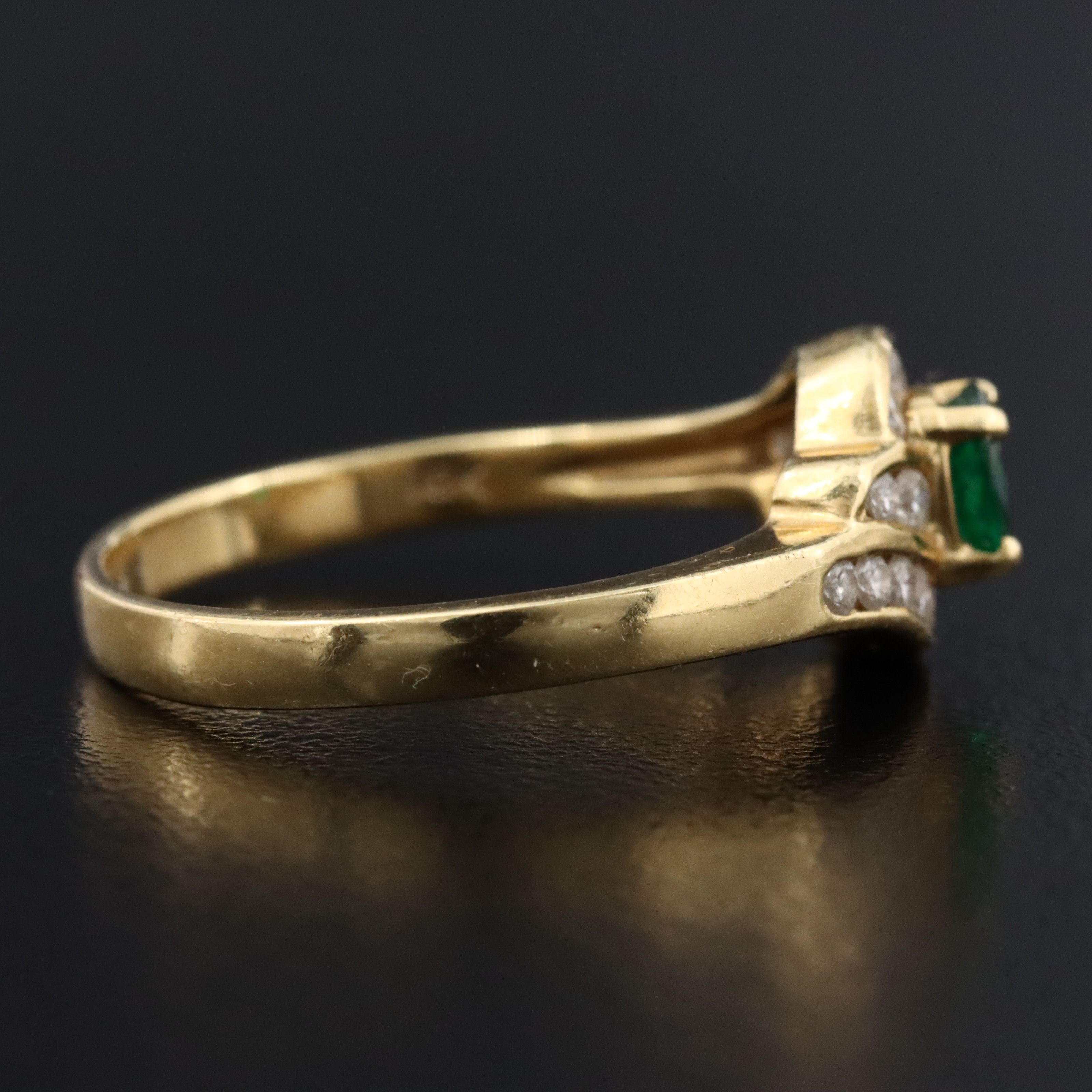 18K Emerald and Diamond Ring