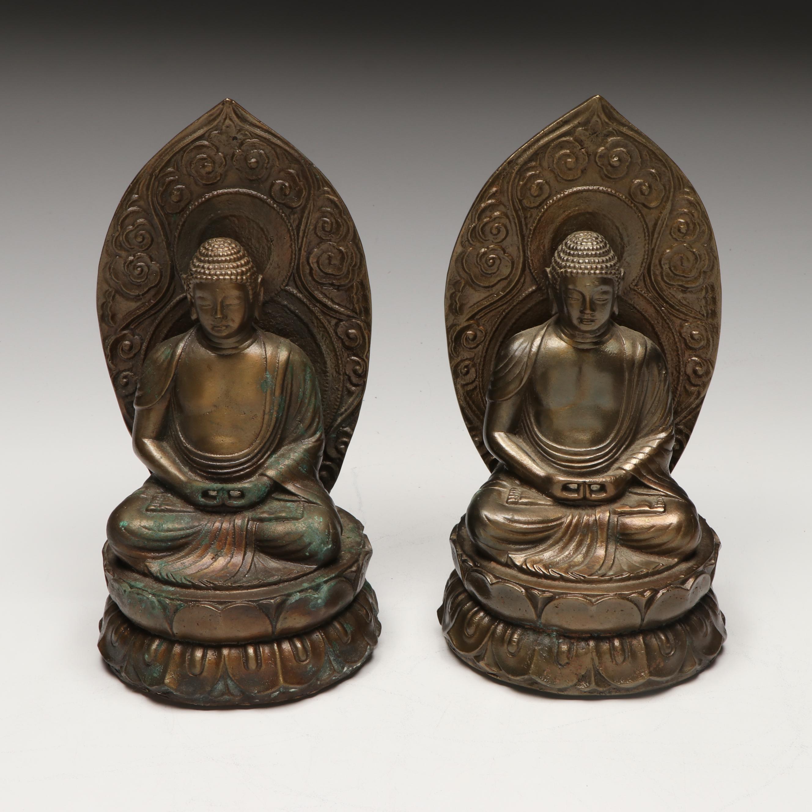 Bronze Finish Seated Shakyamuni Buddha Figures