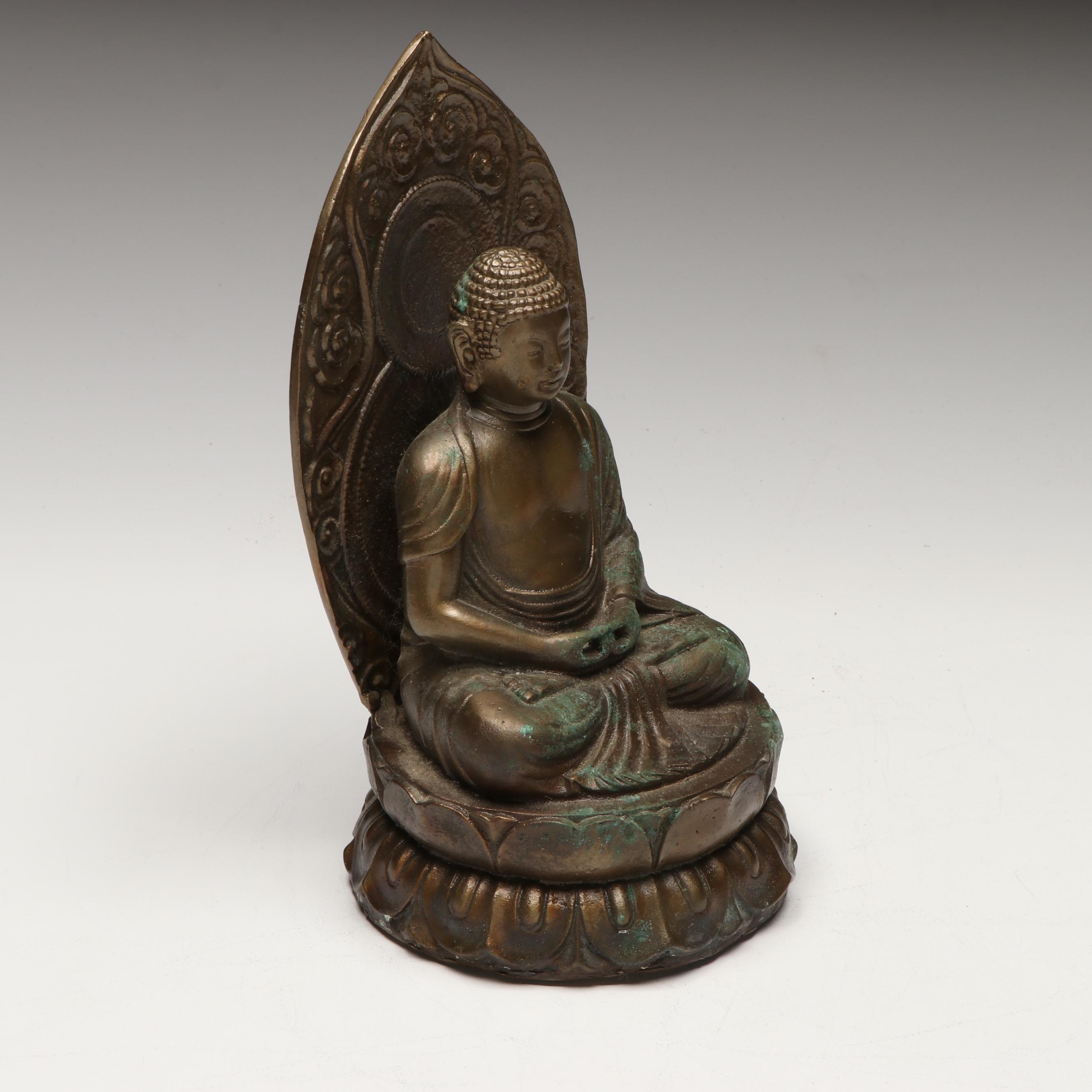 Bronze Finish Seated Shakyamuni Buddha Figures