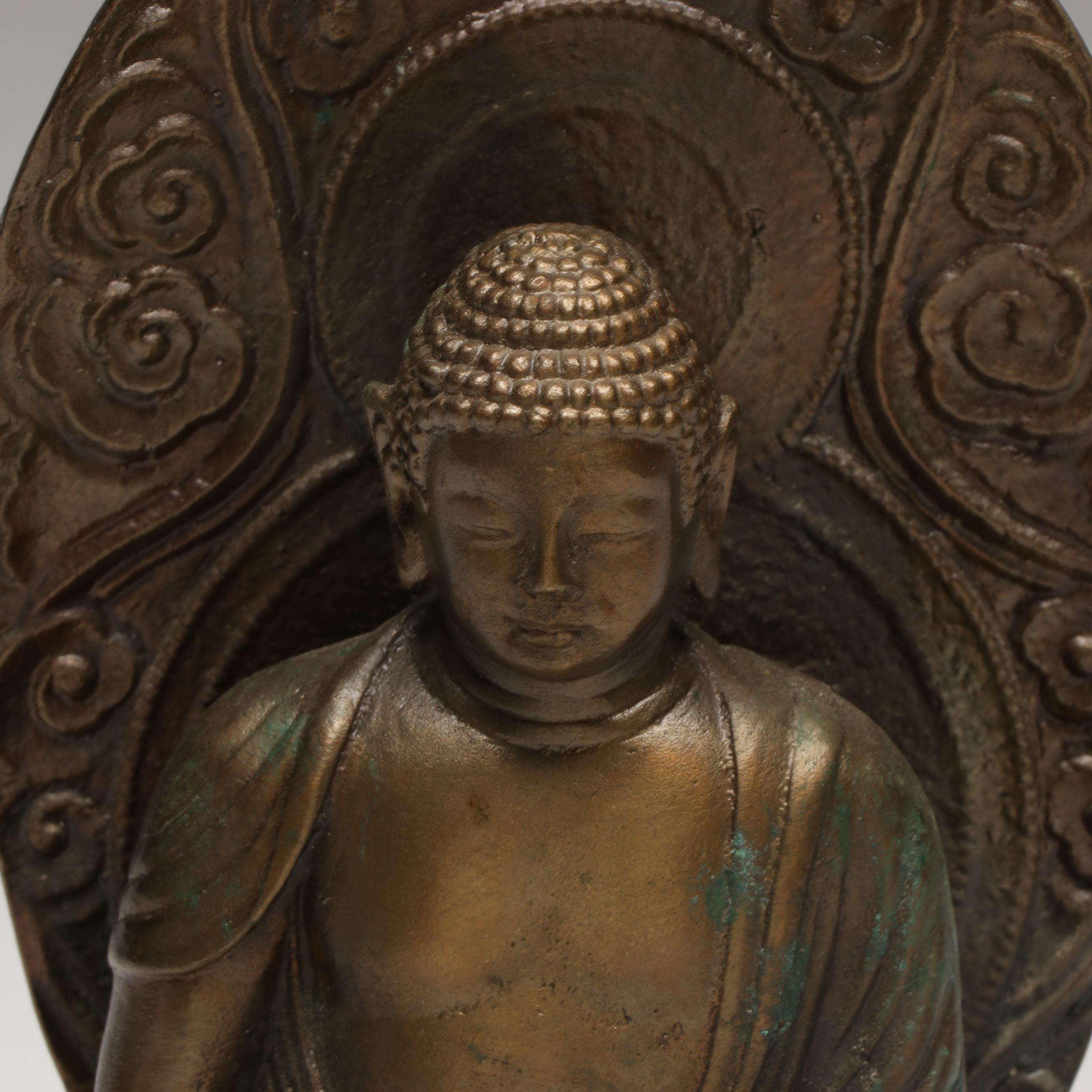 Bronze Finish Seated Shakyamuni Buddha Figures