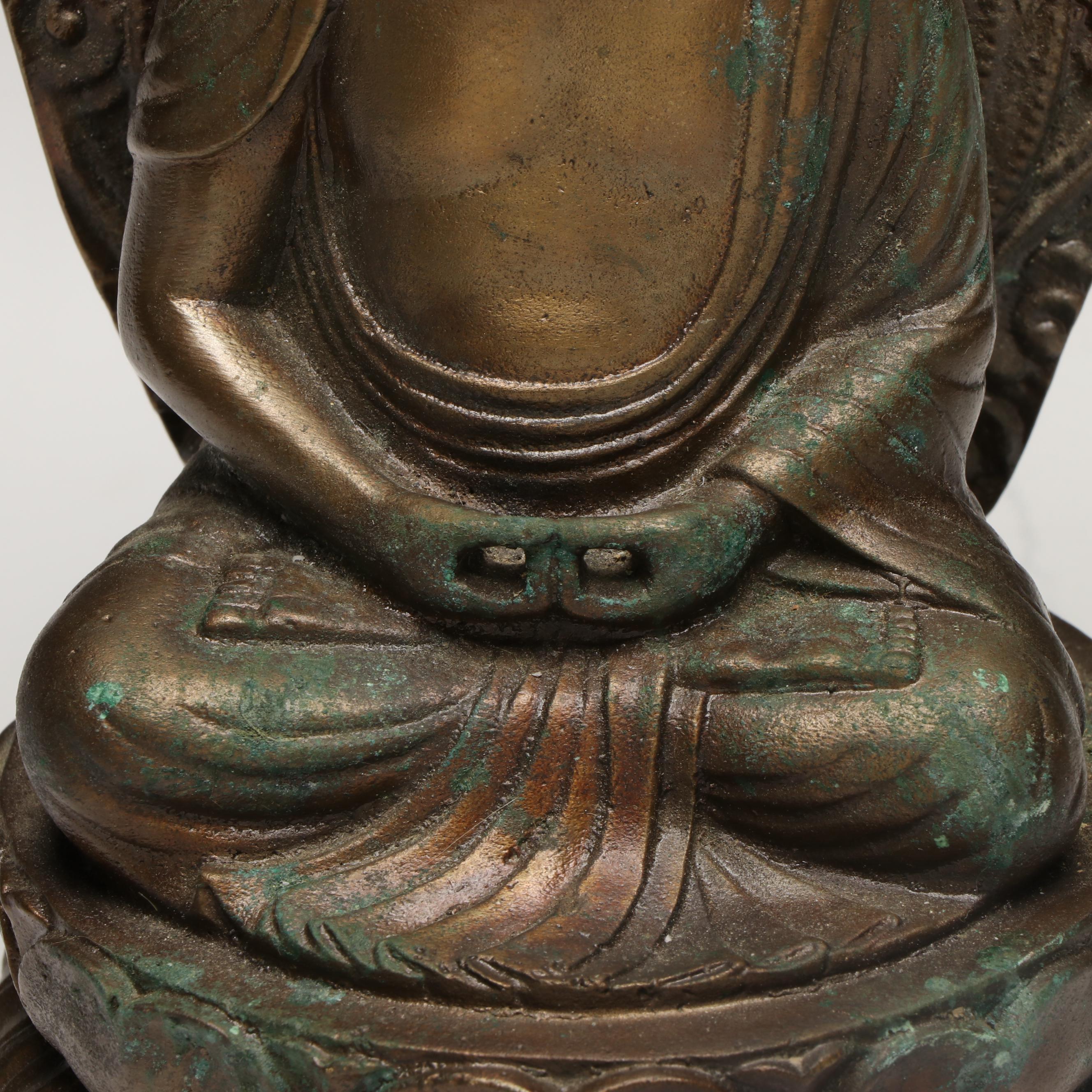 Bronze Finish Seated Shakyamuni Buddha Figures