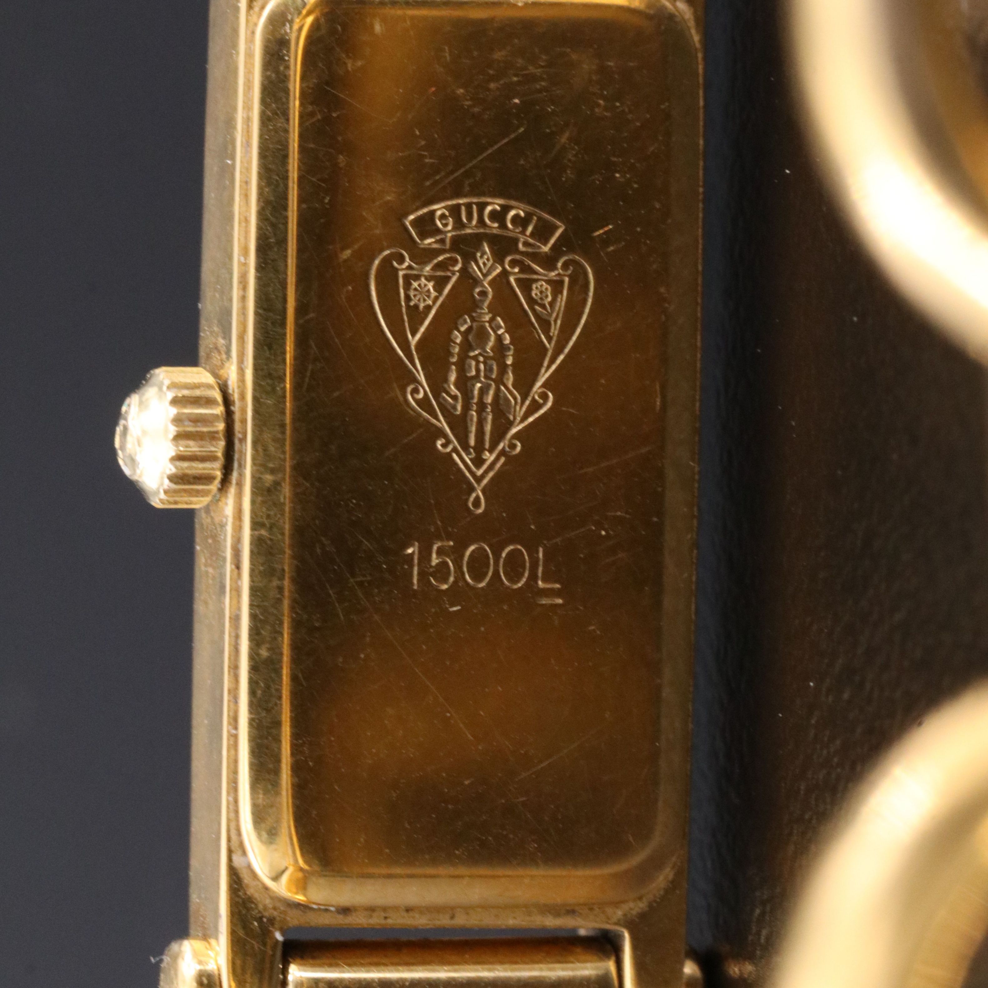 Gucci 1500L Gold Plated Horse Bit Bangle Watch