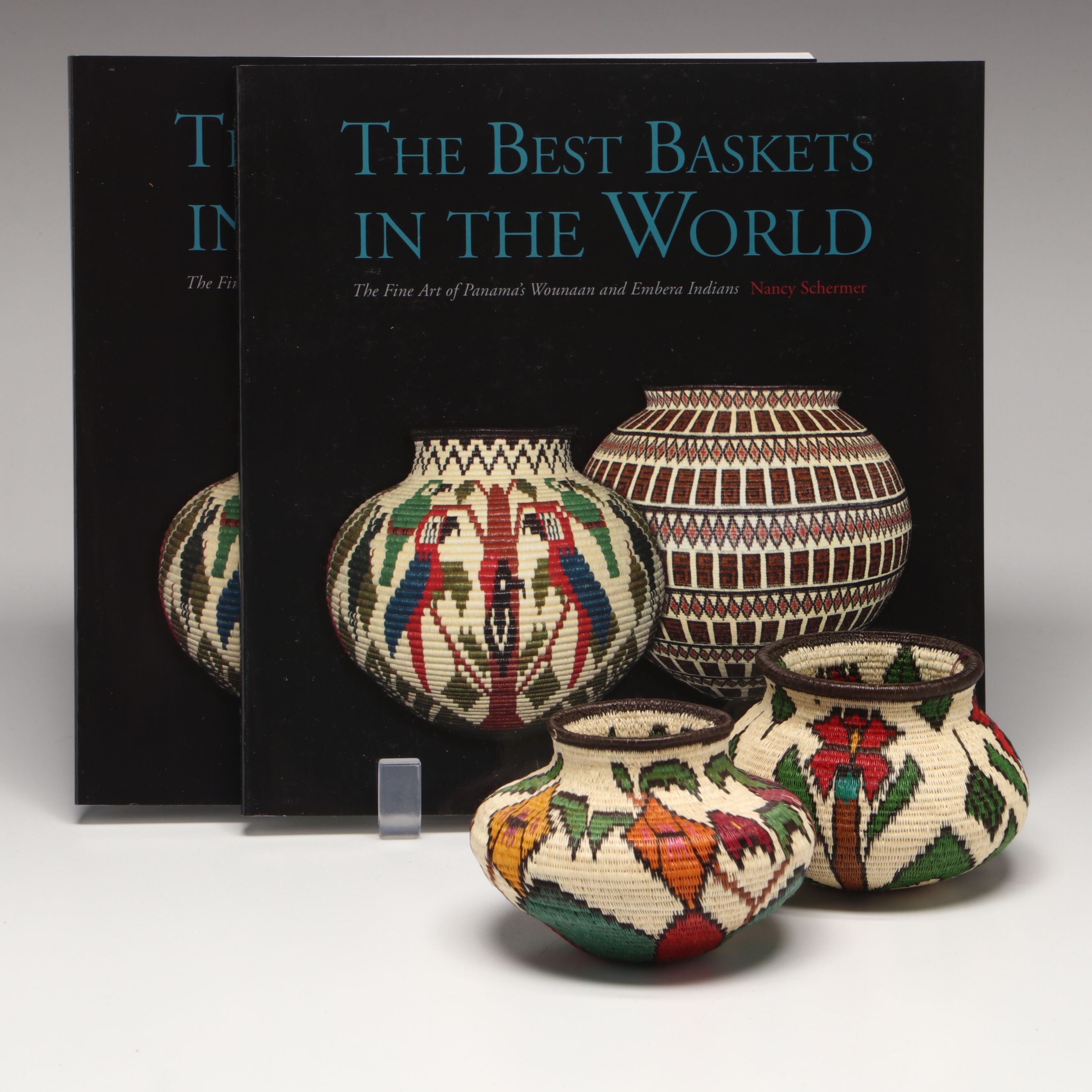 Yanila Chocho and Other Emberá-Wounaan Handwoven Chunga Palm Fiber Basket