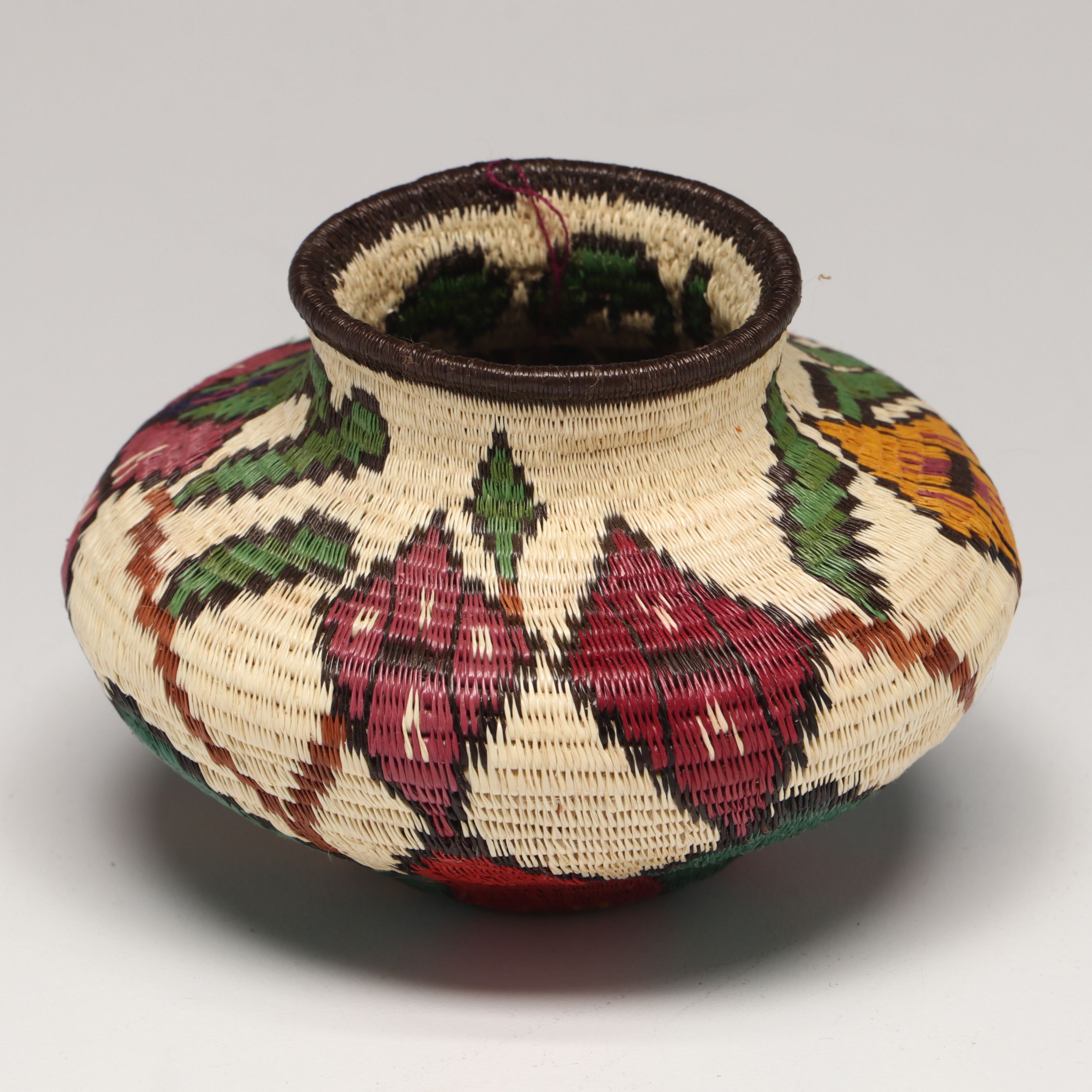 Yanila Chocho and Other Emberá-Wounaan Handwoven Chunga Palm Fiber Basket