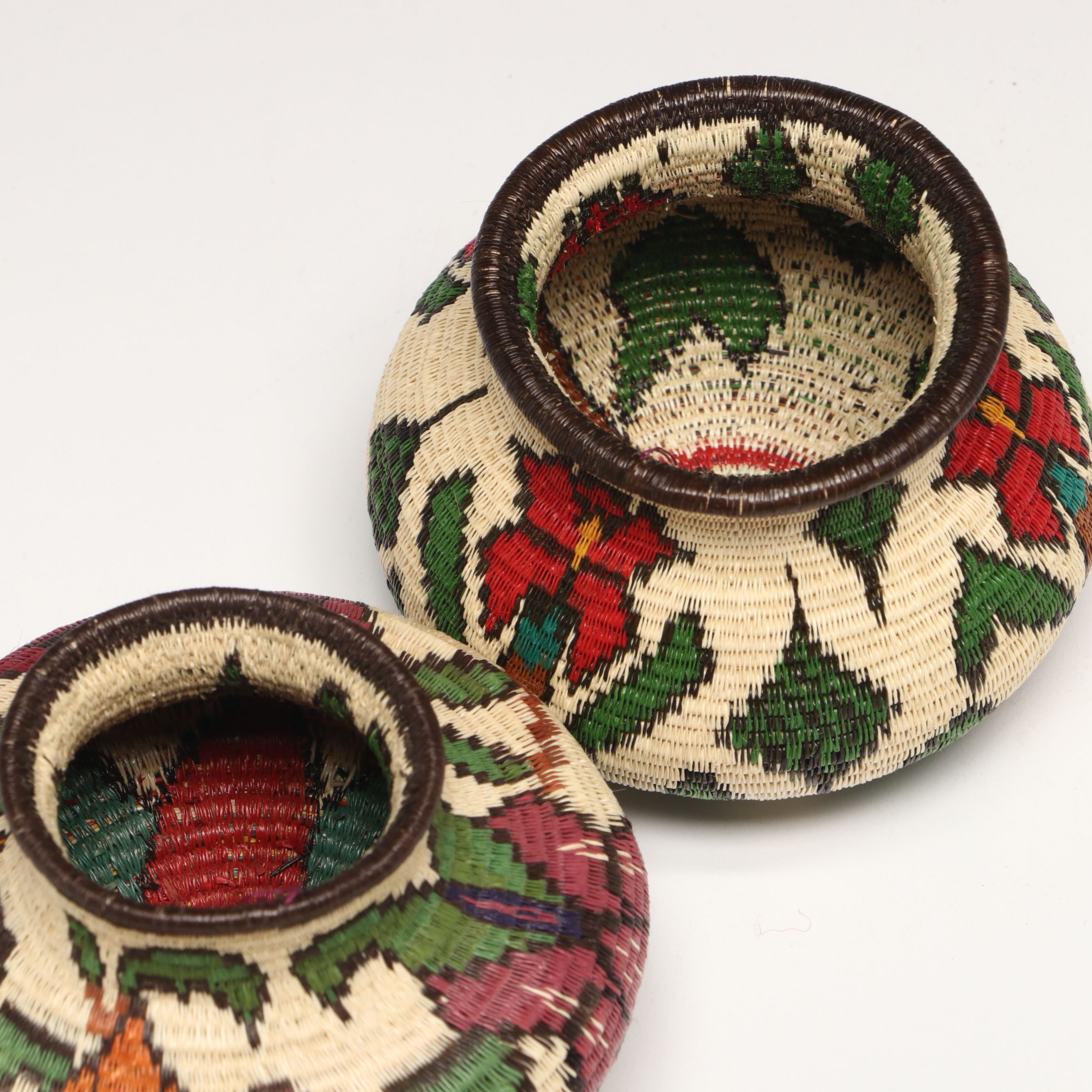 Yanila Chocho and Other Emberá-Wounaan Handwoven Chunga Palm Fiber Basket