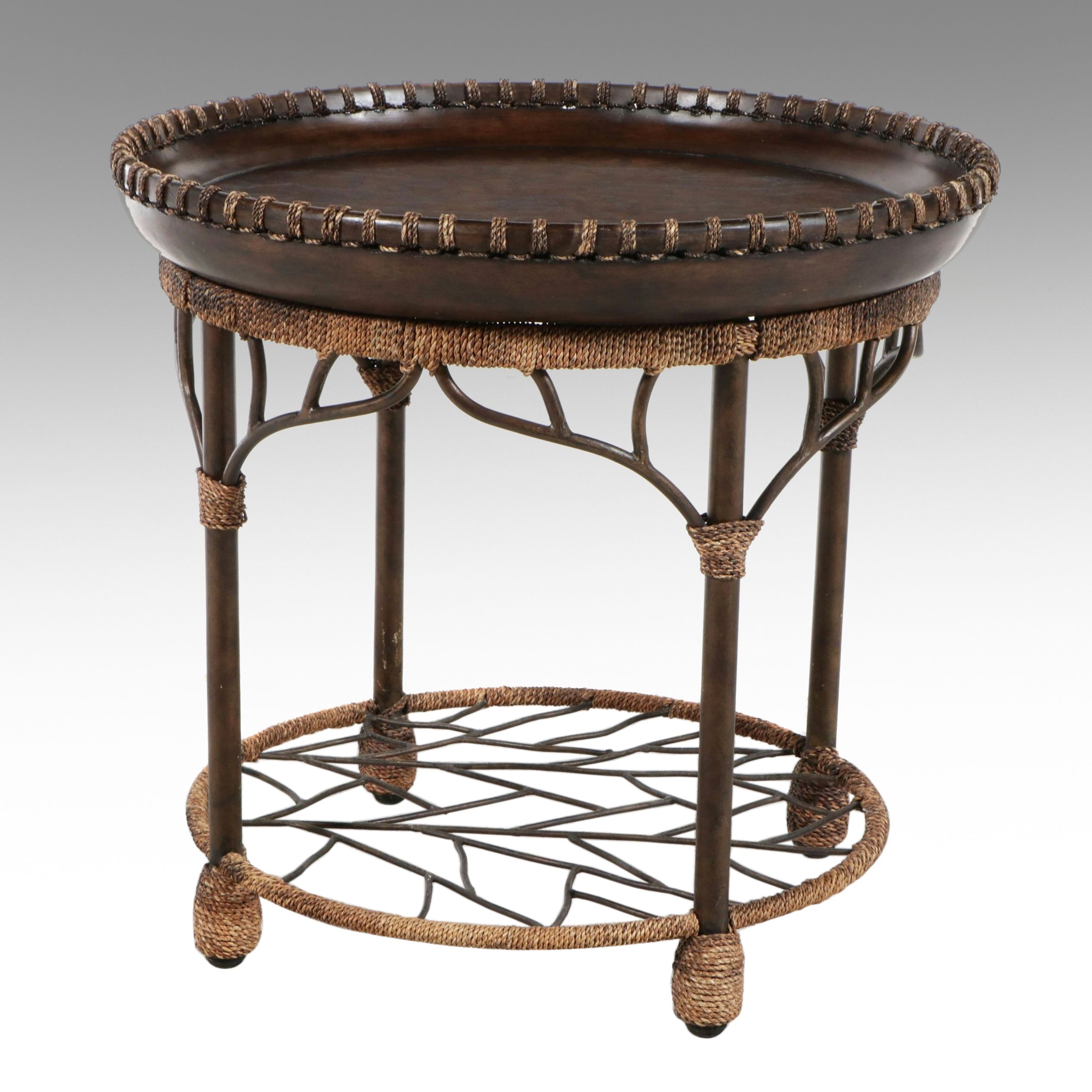 Rope Accented Side Table, 21st Century
