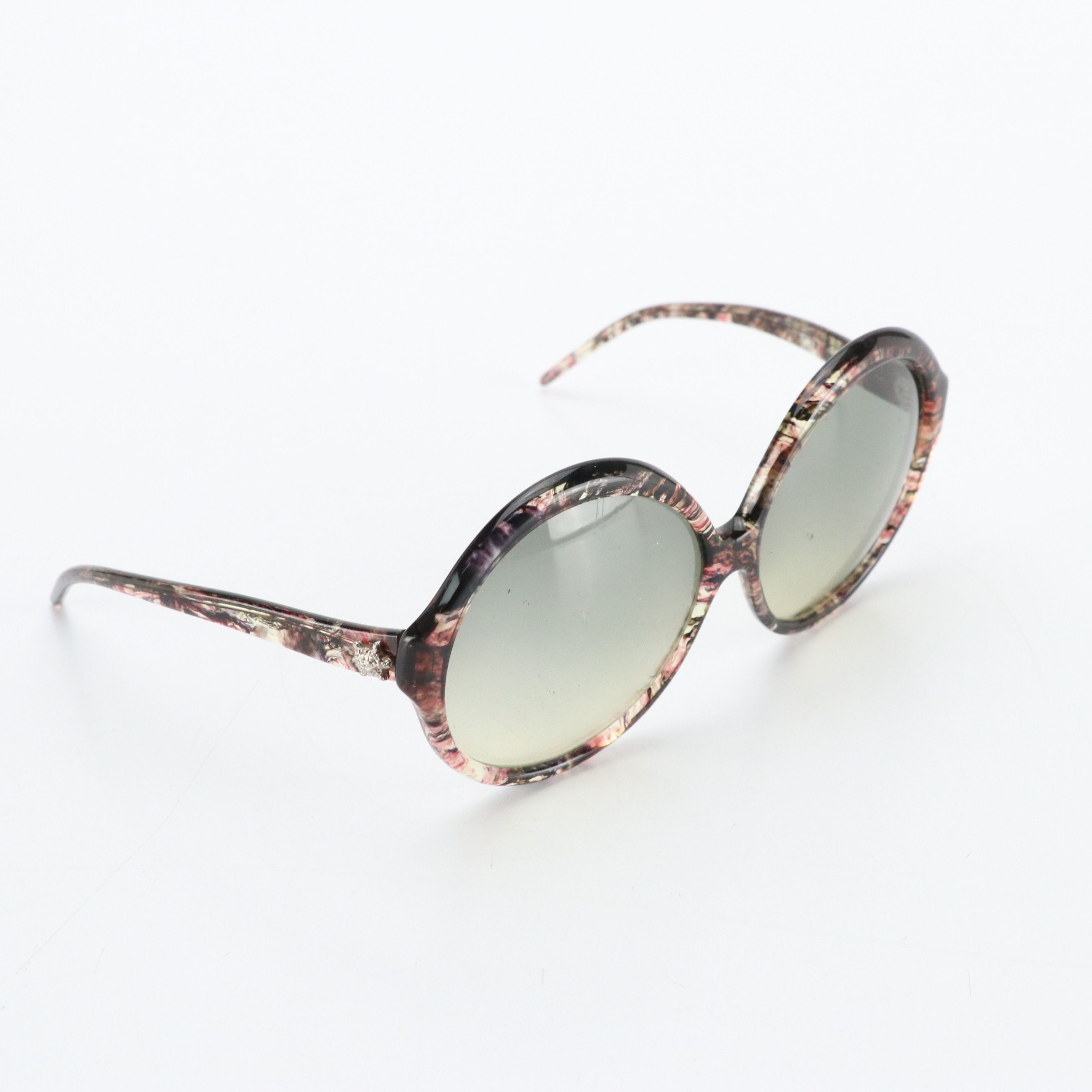 Trigère Vintage Round Sunglasses with Other Oversized Honey Brown Sunglasses