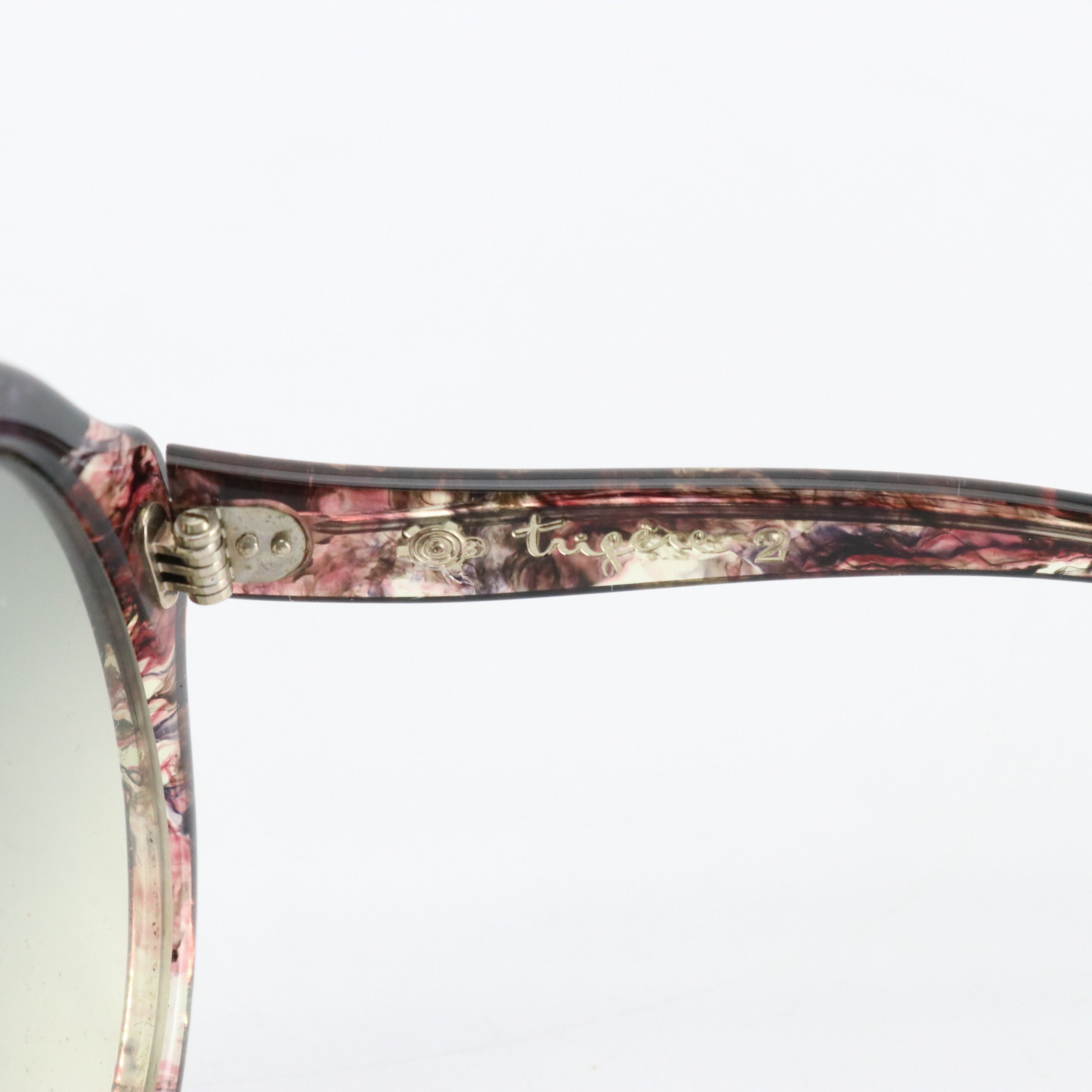 Trigère Vintage Round Sunglasses with Other Oversized Honey Brown Sunglasses