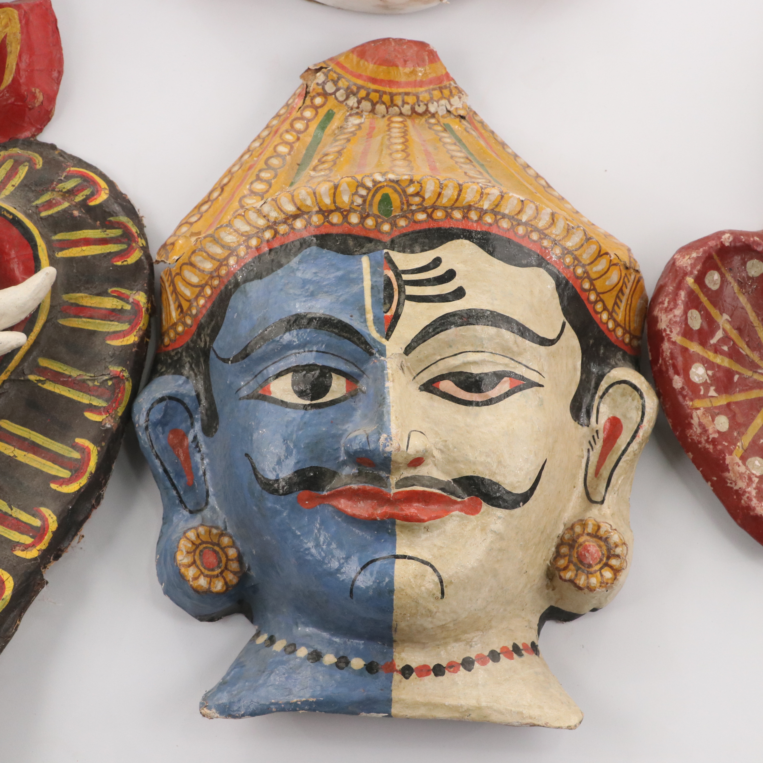 Indian Handcrafted Papier-Mâché Deity Masks