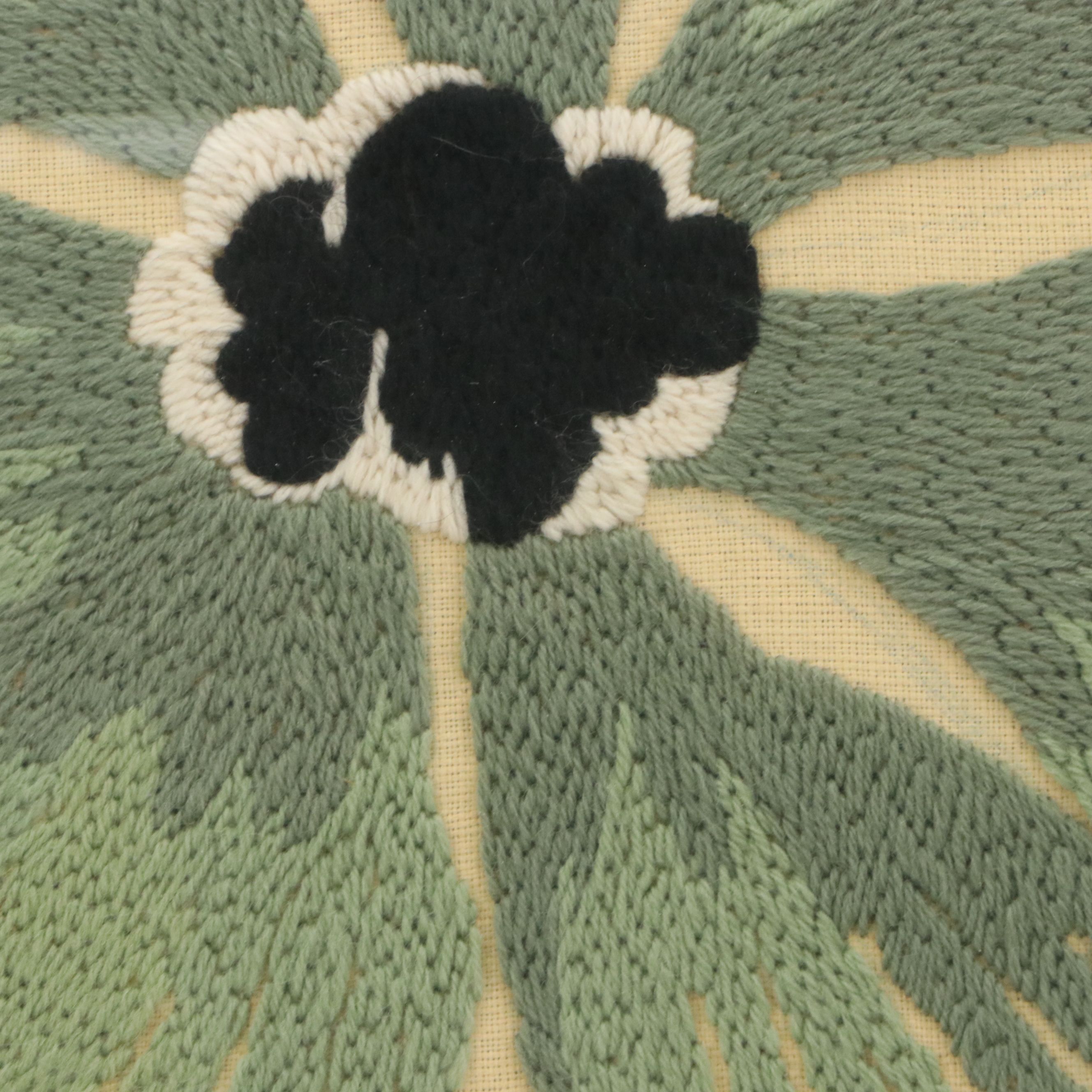 Embroidery Panel of Zebras in Forest, Late 20th Century