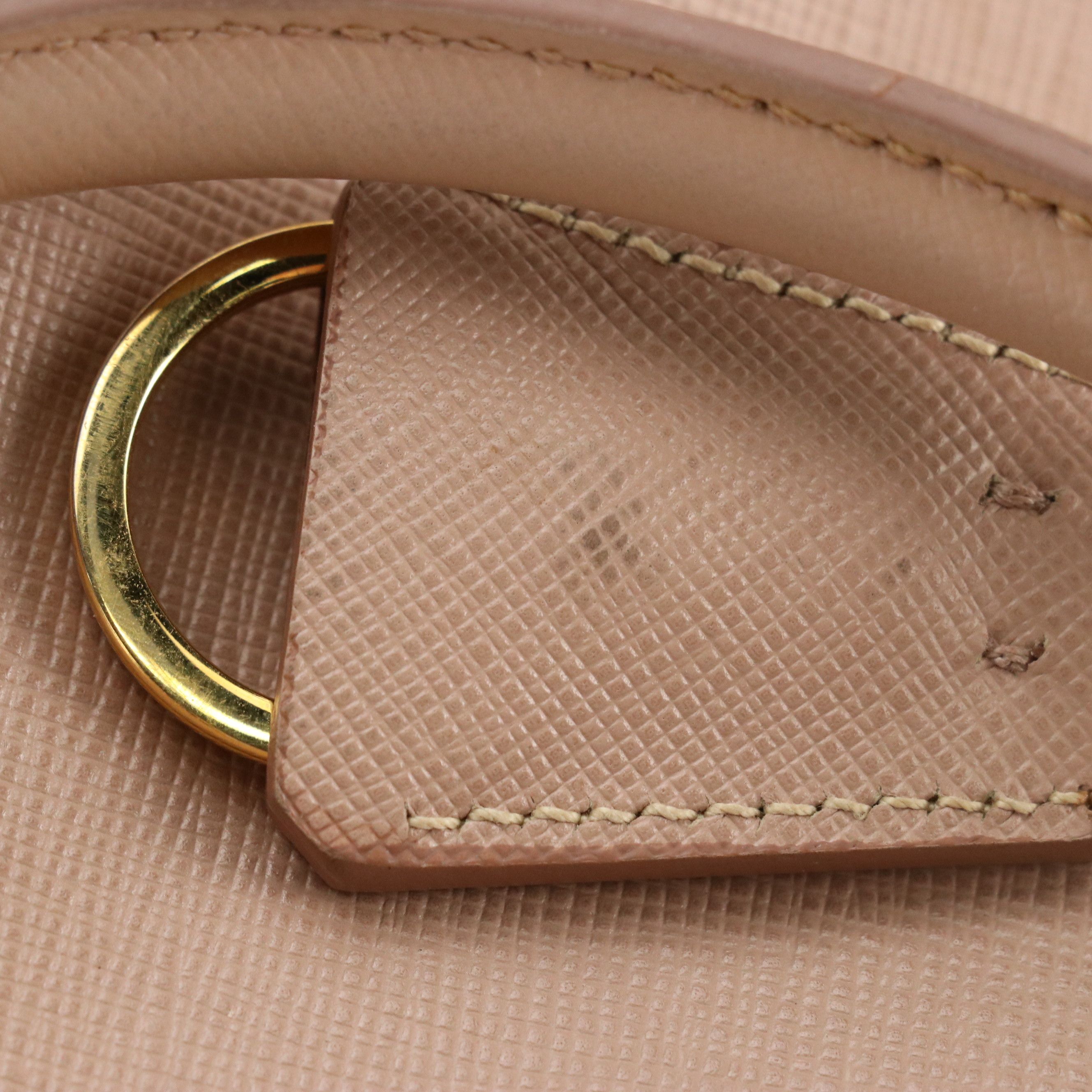 Prada Double Zip Galleria Top Handle Tote Bag in Saffiano Lux Leather