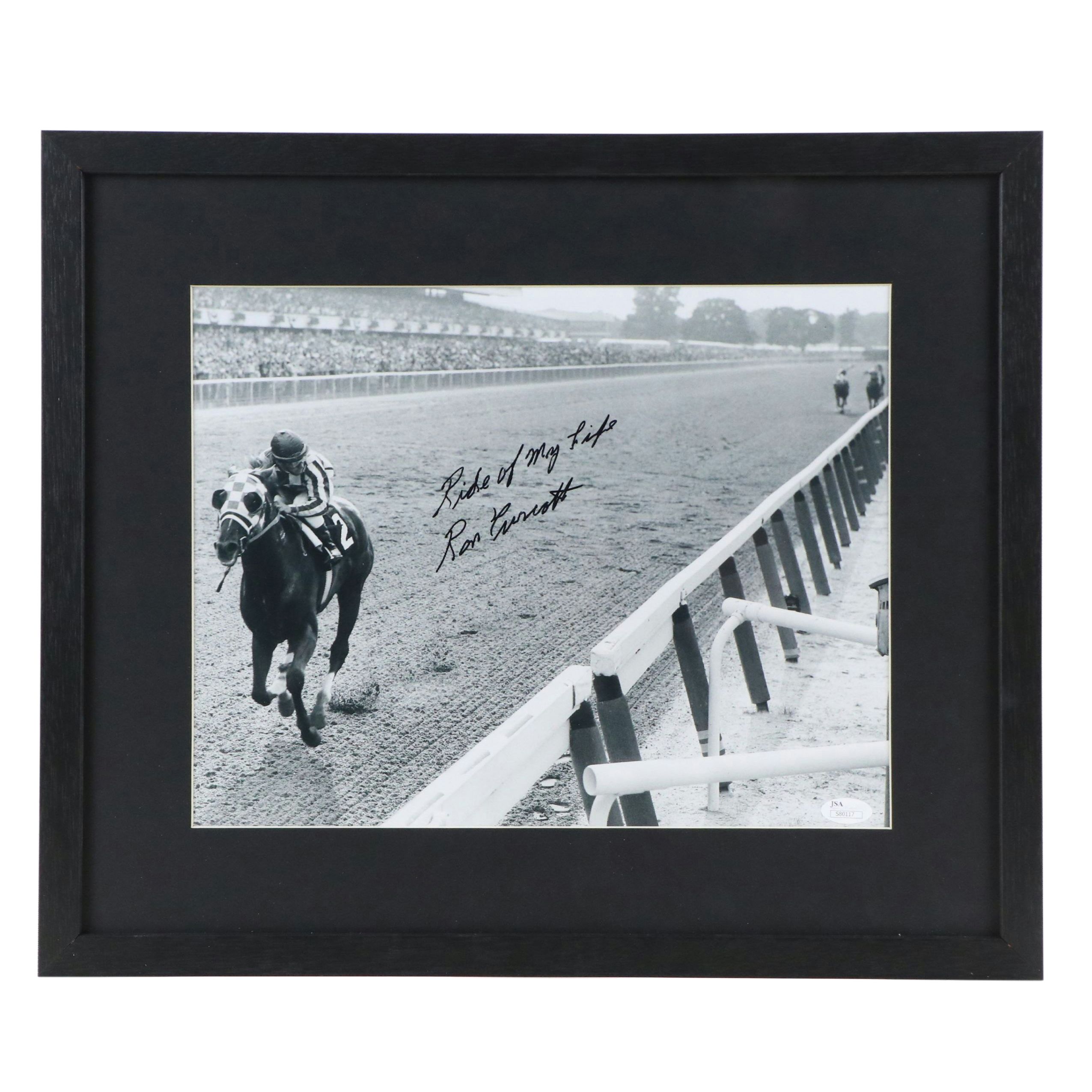 Ron Turcotte on Secretariat Signed Black and White Photograph, JSA