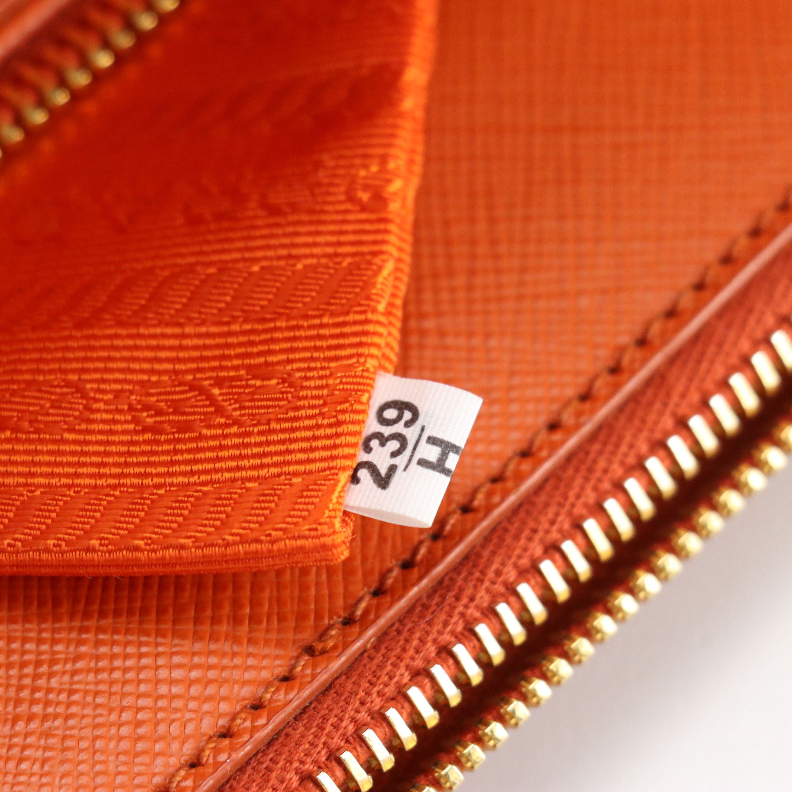 Prada Papaya Saffiano Leather Large Double Zip Galleria Top Handle Tote Bag