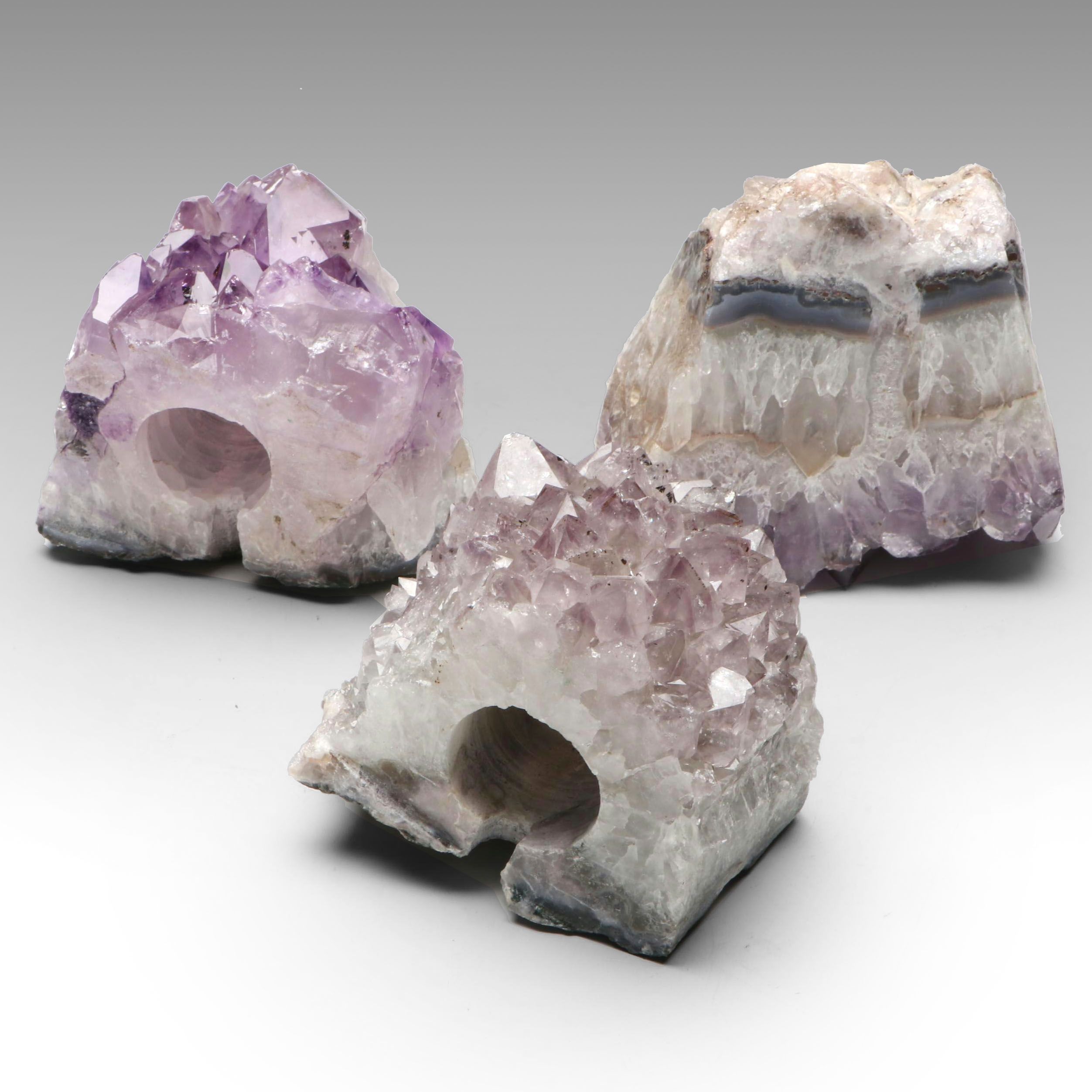 Amethyst Geode Fragments for Lamp Conversion
