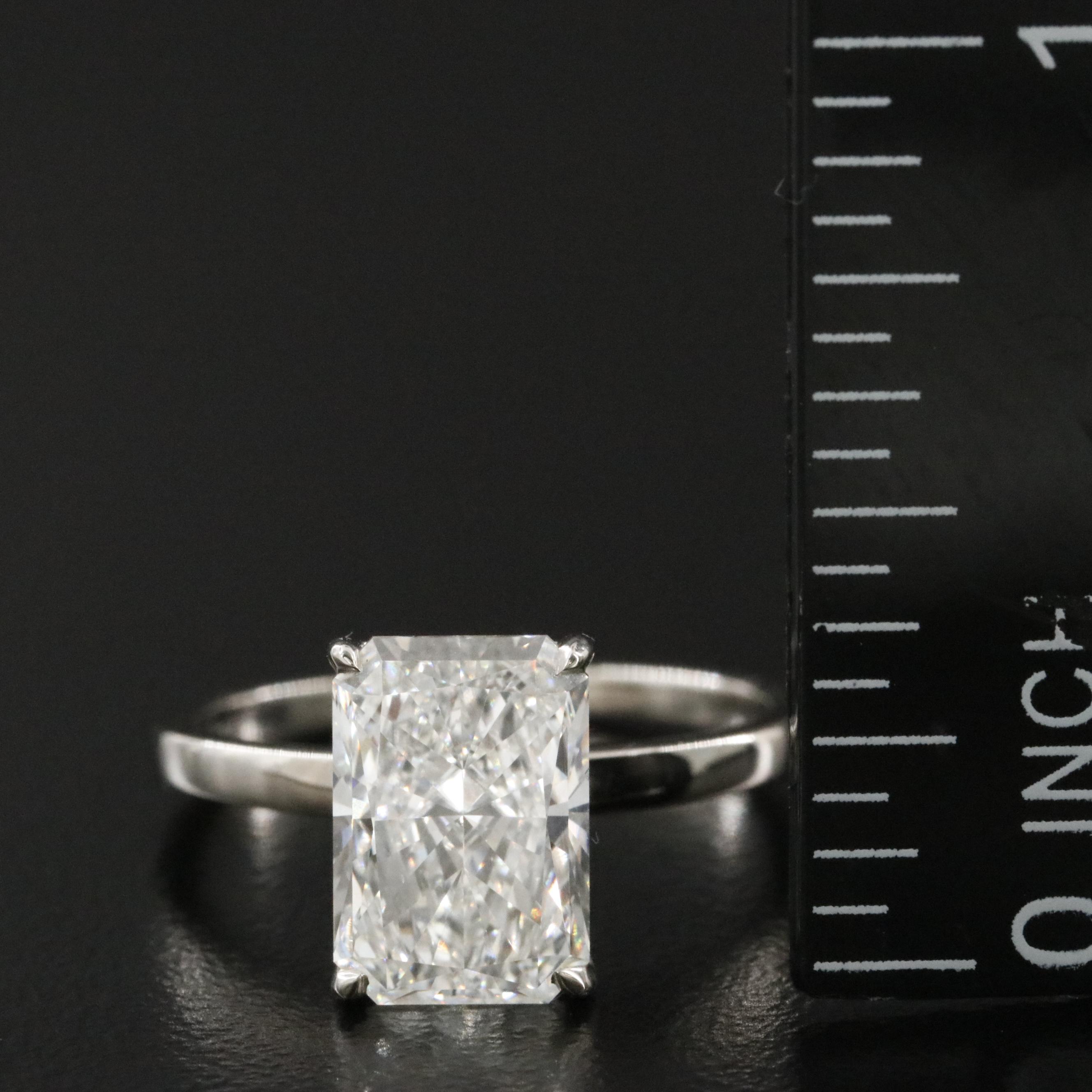 Platinum 2.82 CT Lab Grown Diamond Solitaire Ring with IGI Report