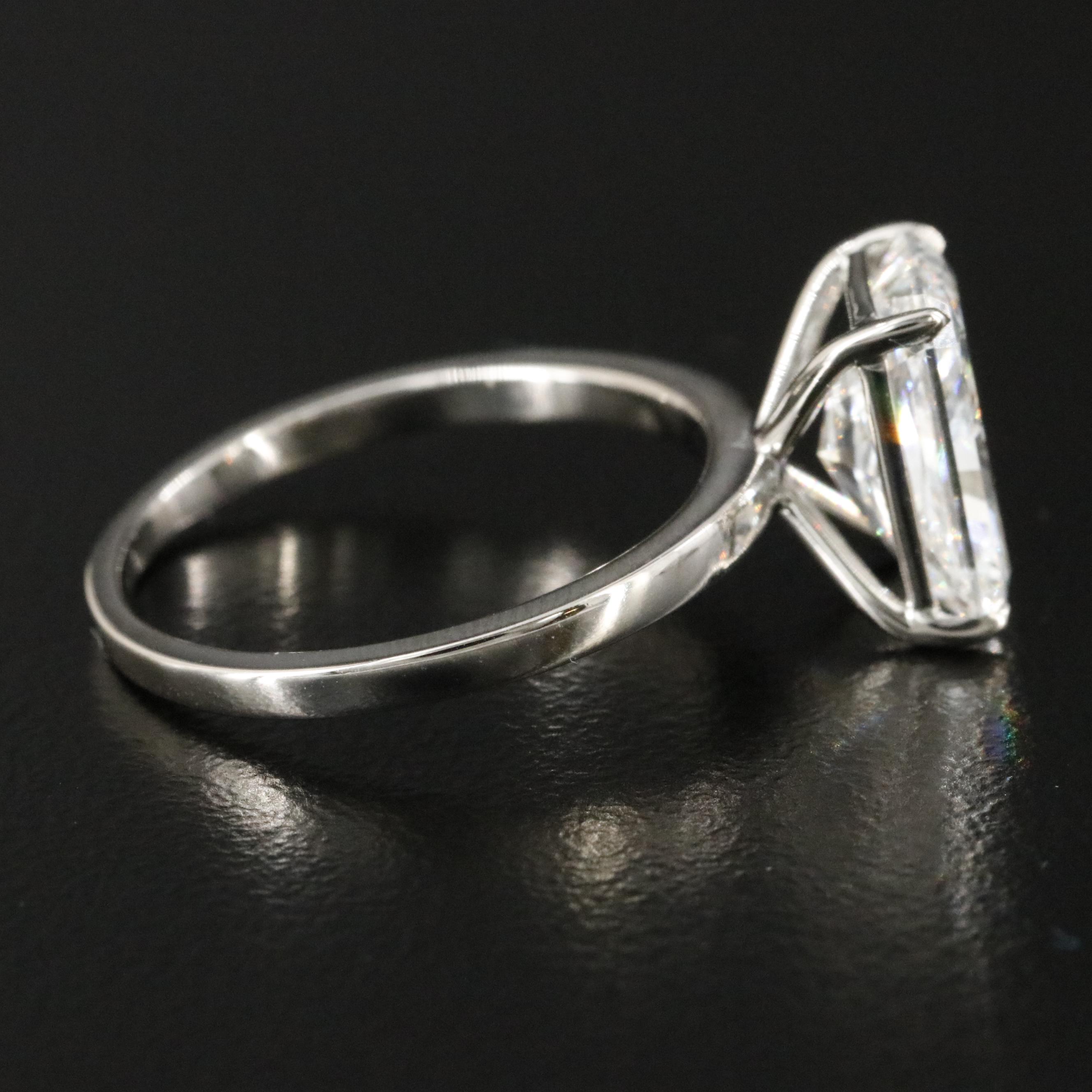 Platinum 2.82 CT Lab Grown Diamond Solitaire Ring with IGI Report