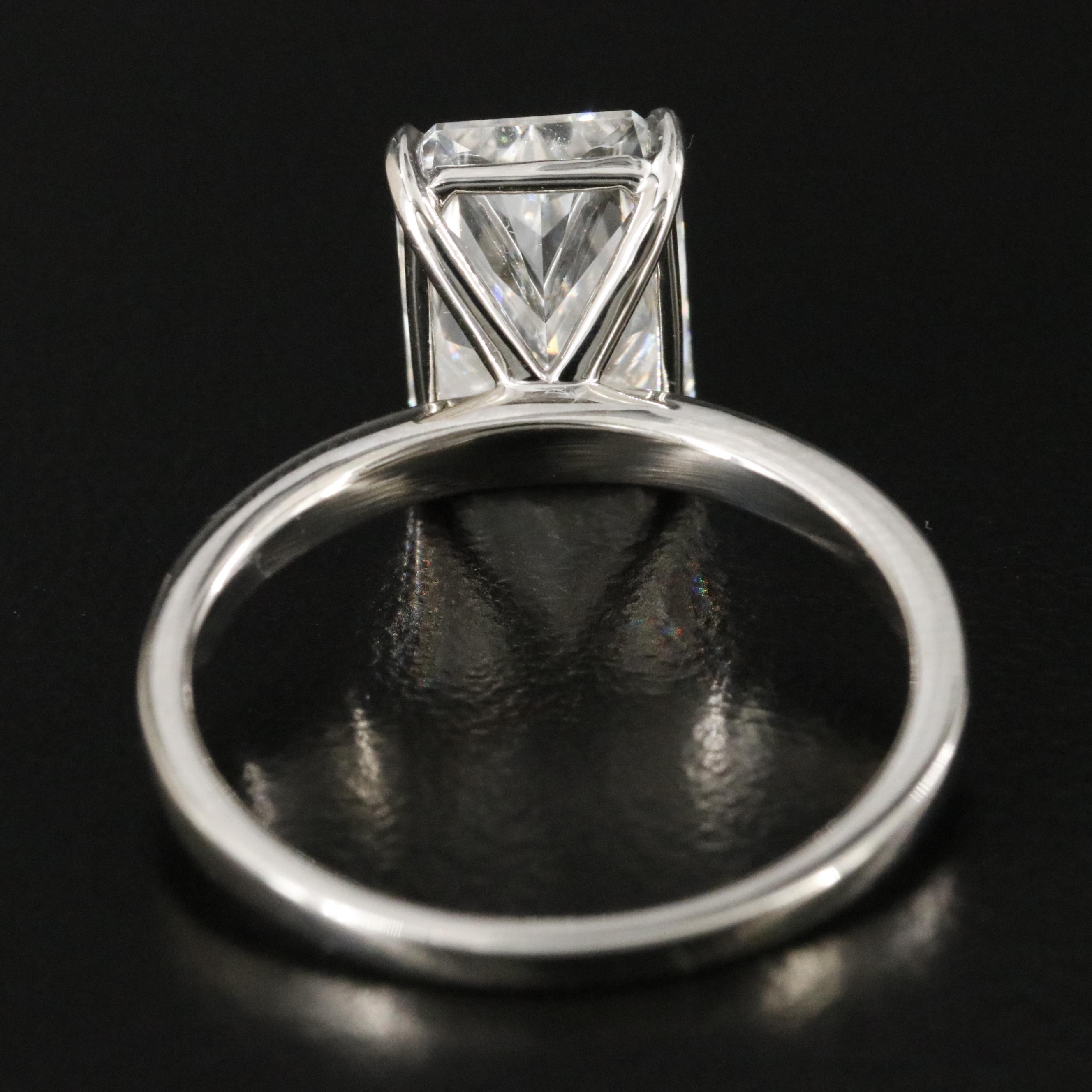 Platinum 2.82 CT Lab Grown Diamond Solitaire Ring with IGI Report