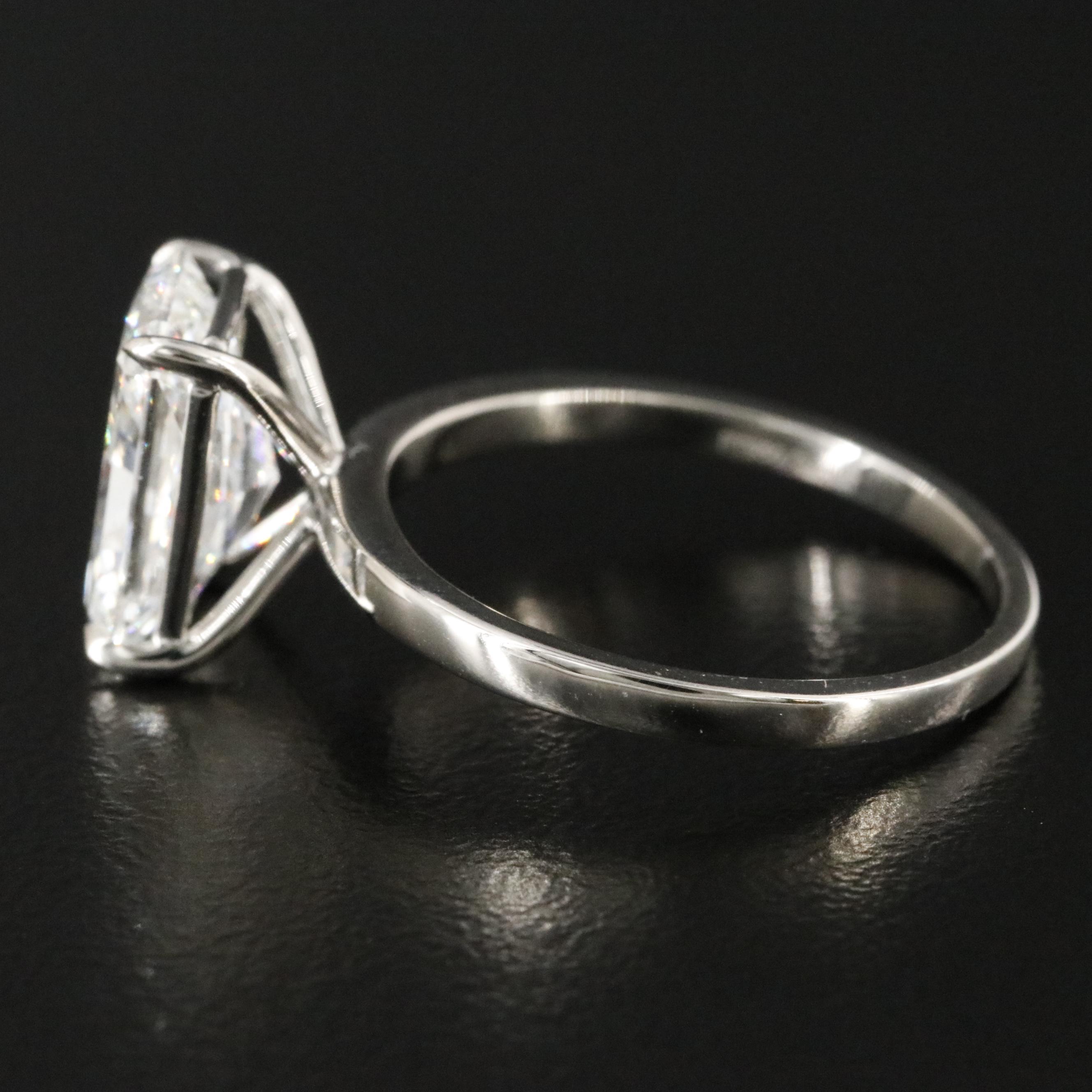 Platinum 2.82 CT Lab Grown Diamond Solitaire Ring with IGI Report