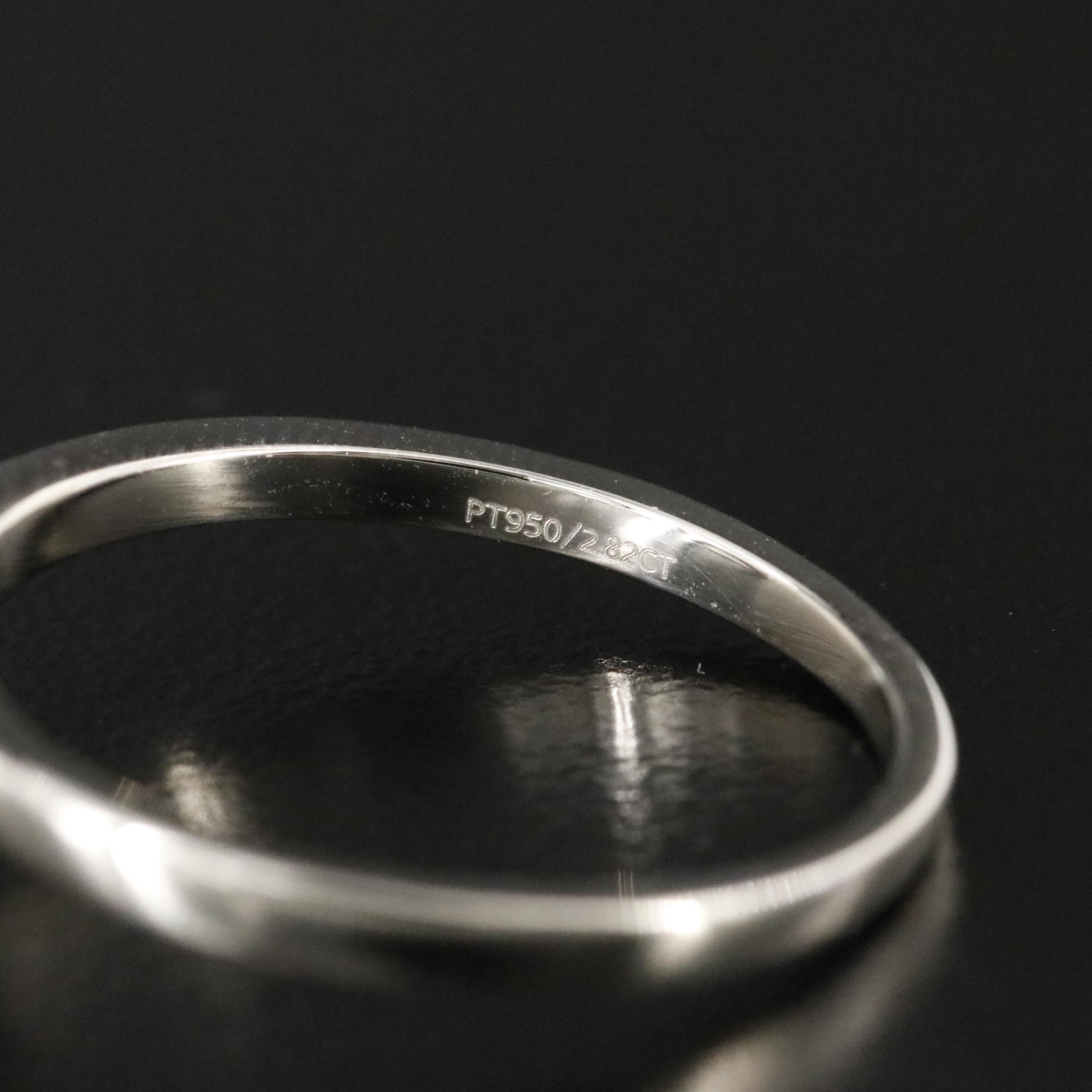 Platinum 2.82 CT Lab Grown Diamond Solitaire Ring with IGI Report