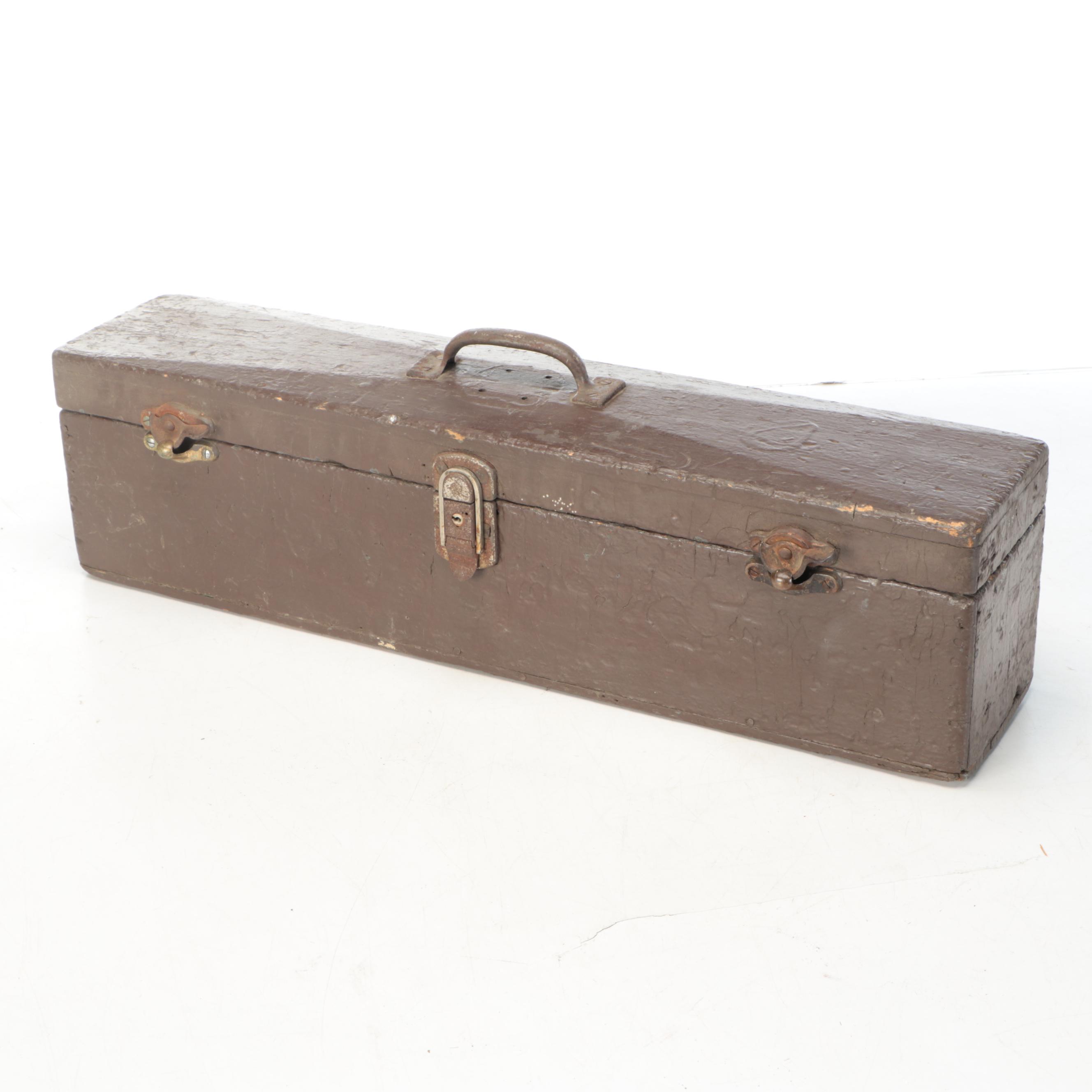 Split Wood Handle Railroad Shovel with Wooden Tool Box