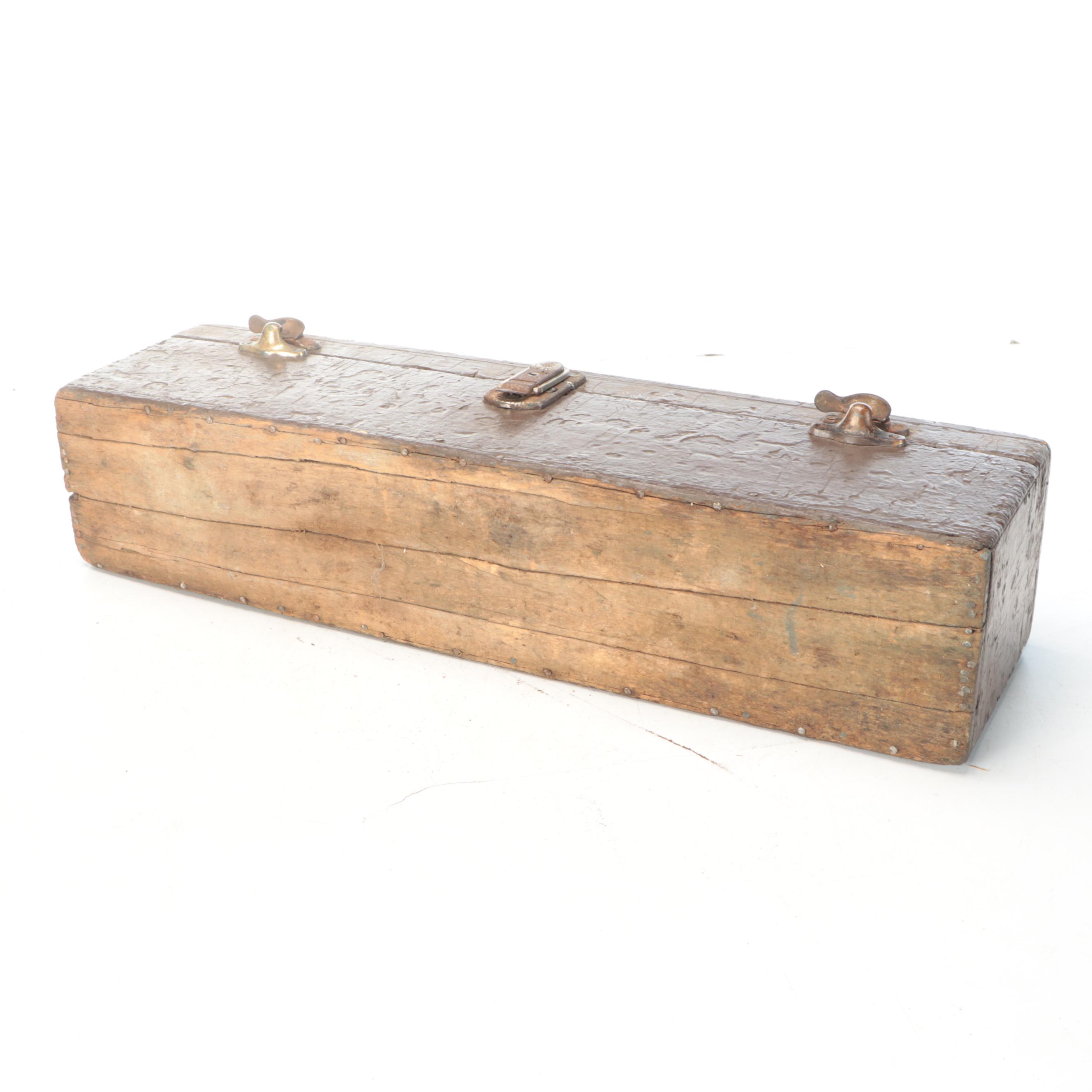 Split Wood Handle Railroad Shovel with Wooden Tool Box