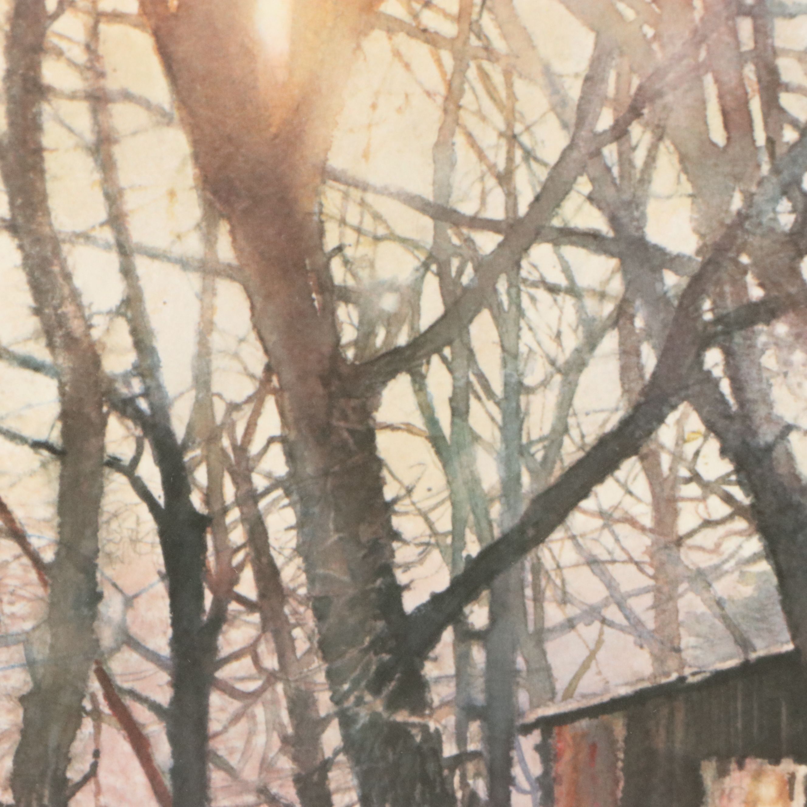 Nita Engle Offset Lithograph "March Thaw," 1980