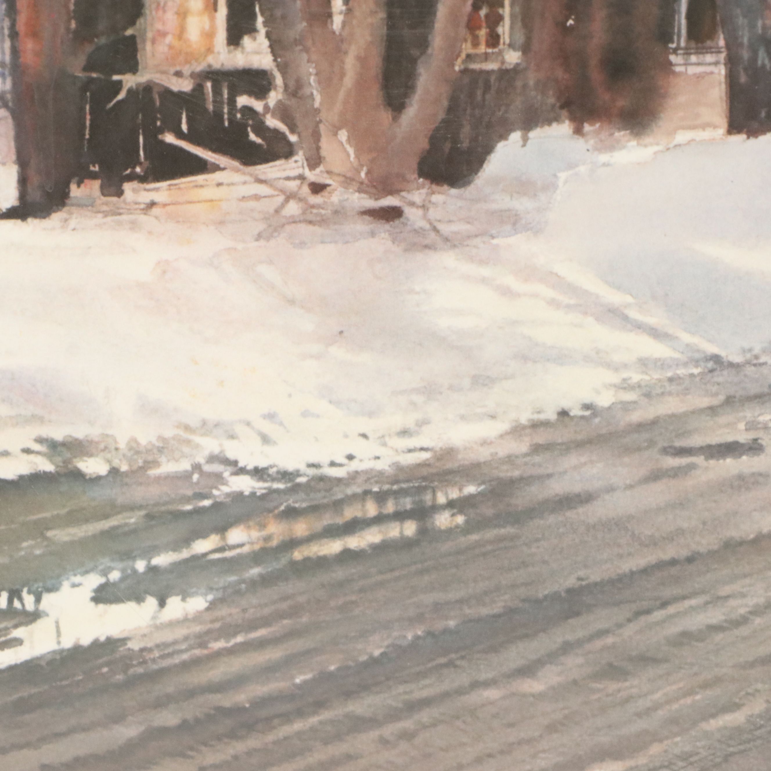 Nita Engle Offset Lithograph "March Thaw," 1980