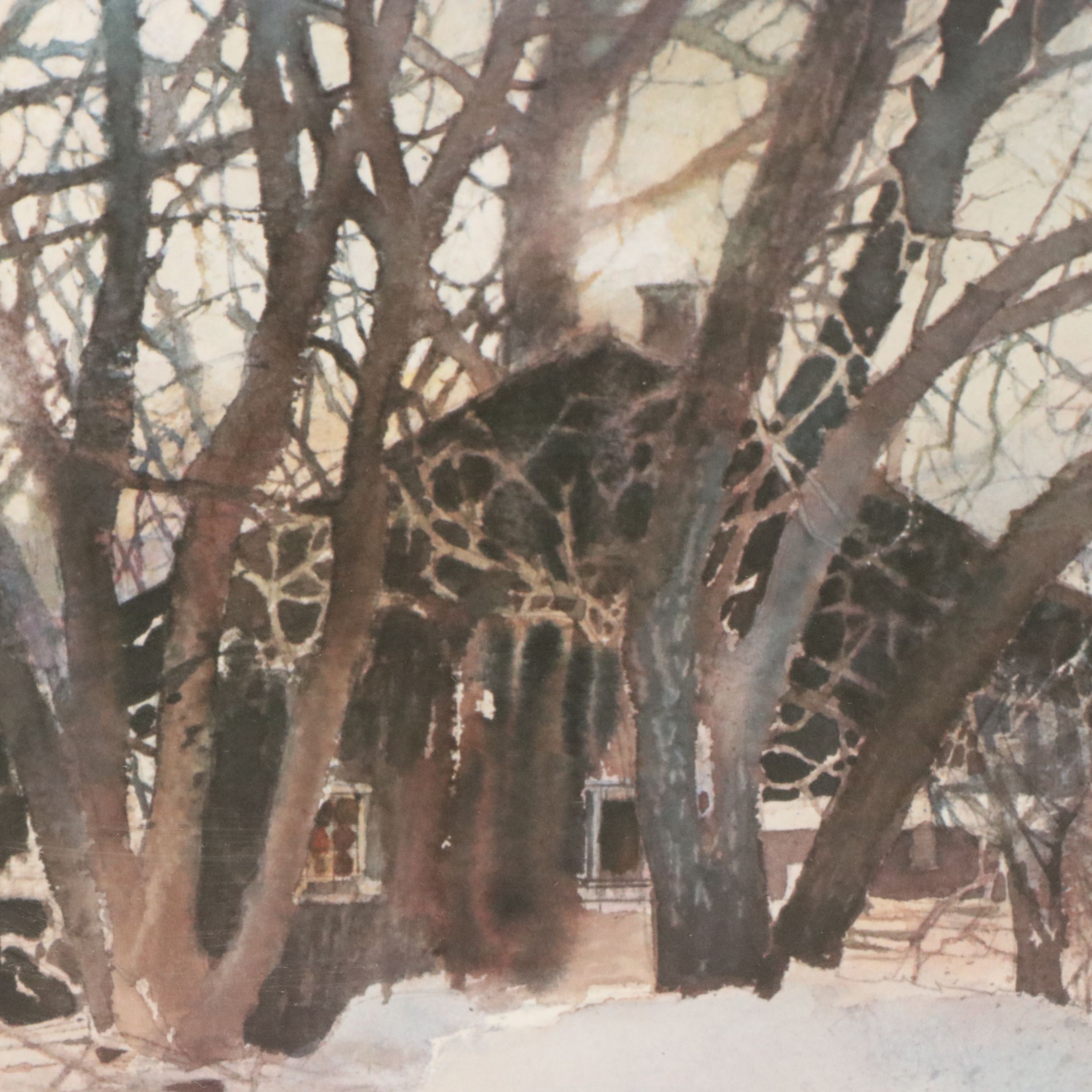 Nita Engle Offset Lithograph "March Thaw," 1980