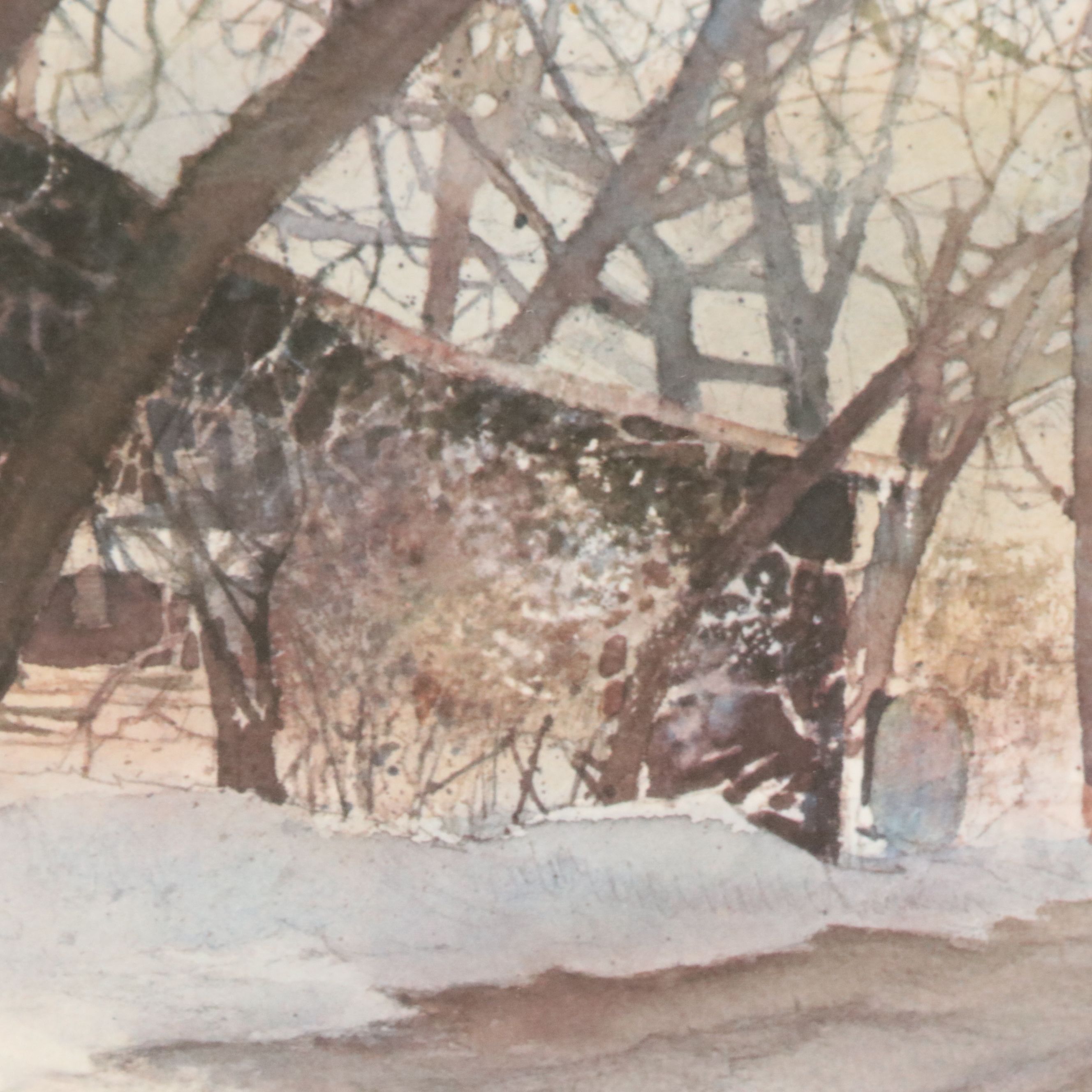 Nita Engle Offset Lithograph "March Thaw," 1980