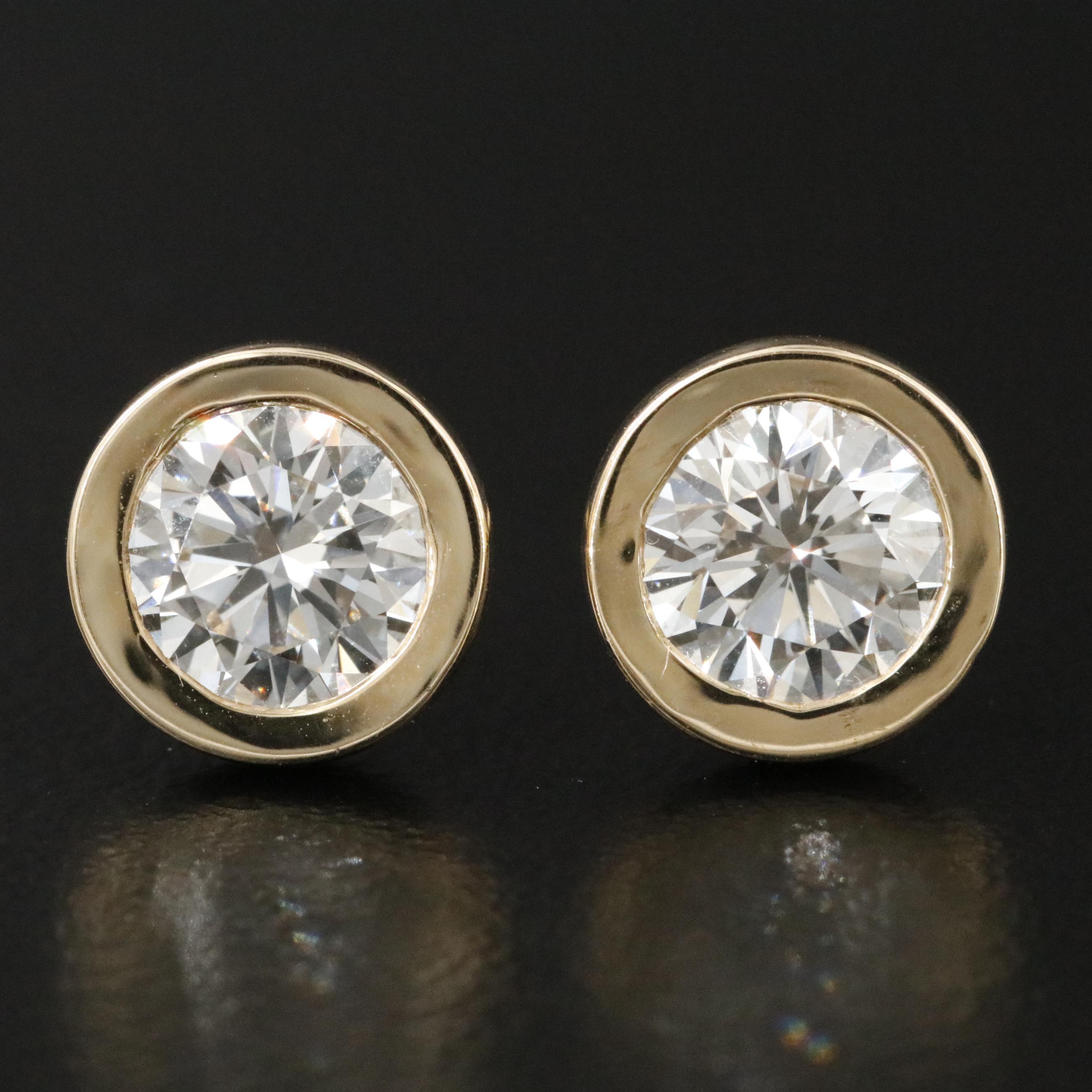 14K 2.17 CTW Lab Grown Diamond Stud Earrings with IGI Reports