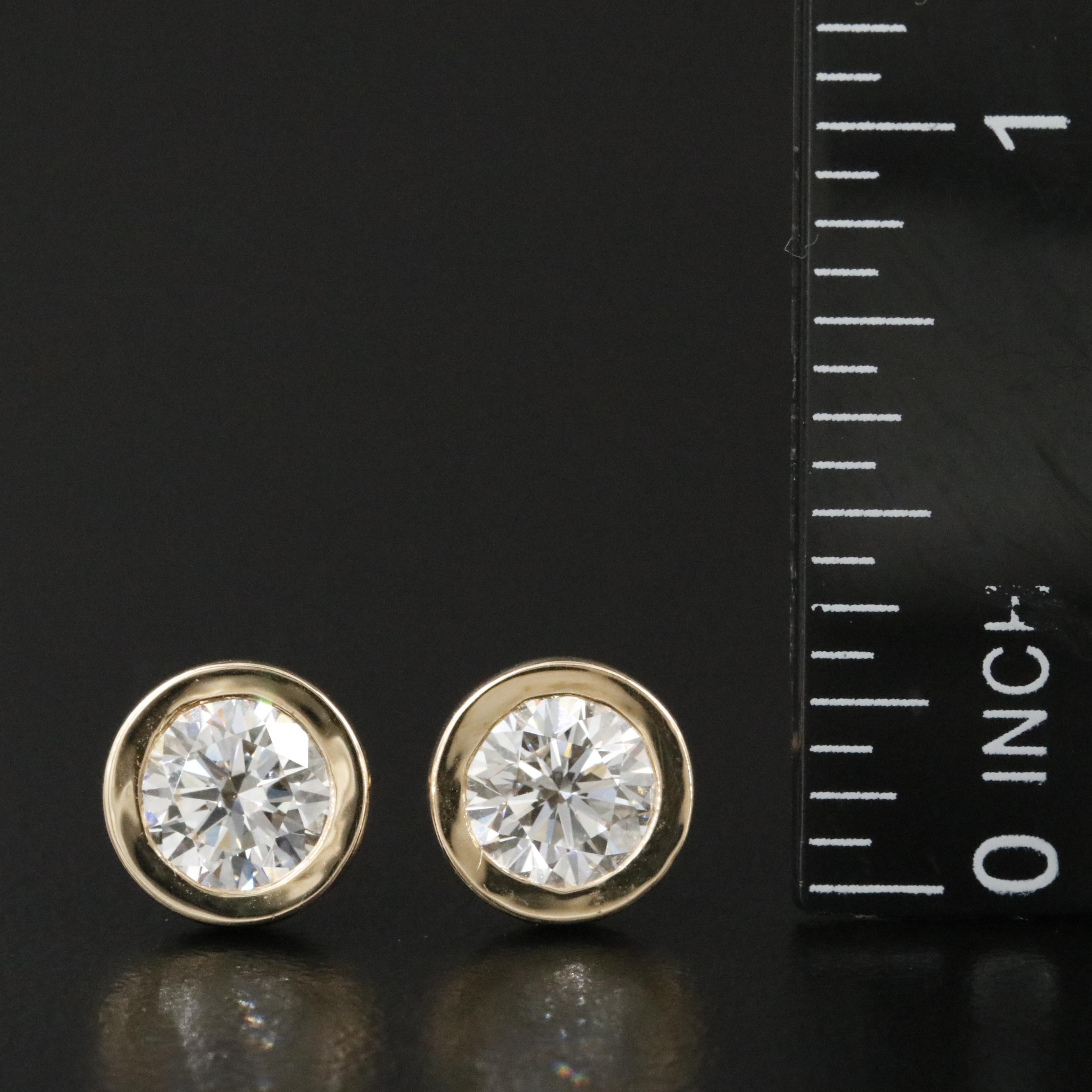 14K 2.17 CTW Lab Grown Diamond Stud Earrings with IGI Reports