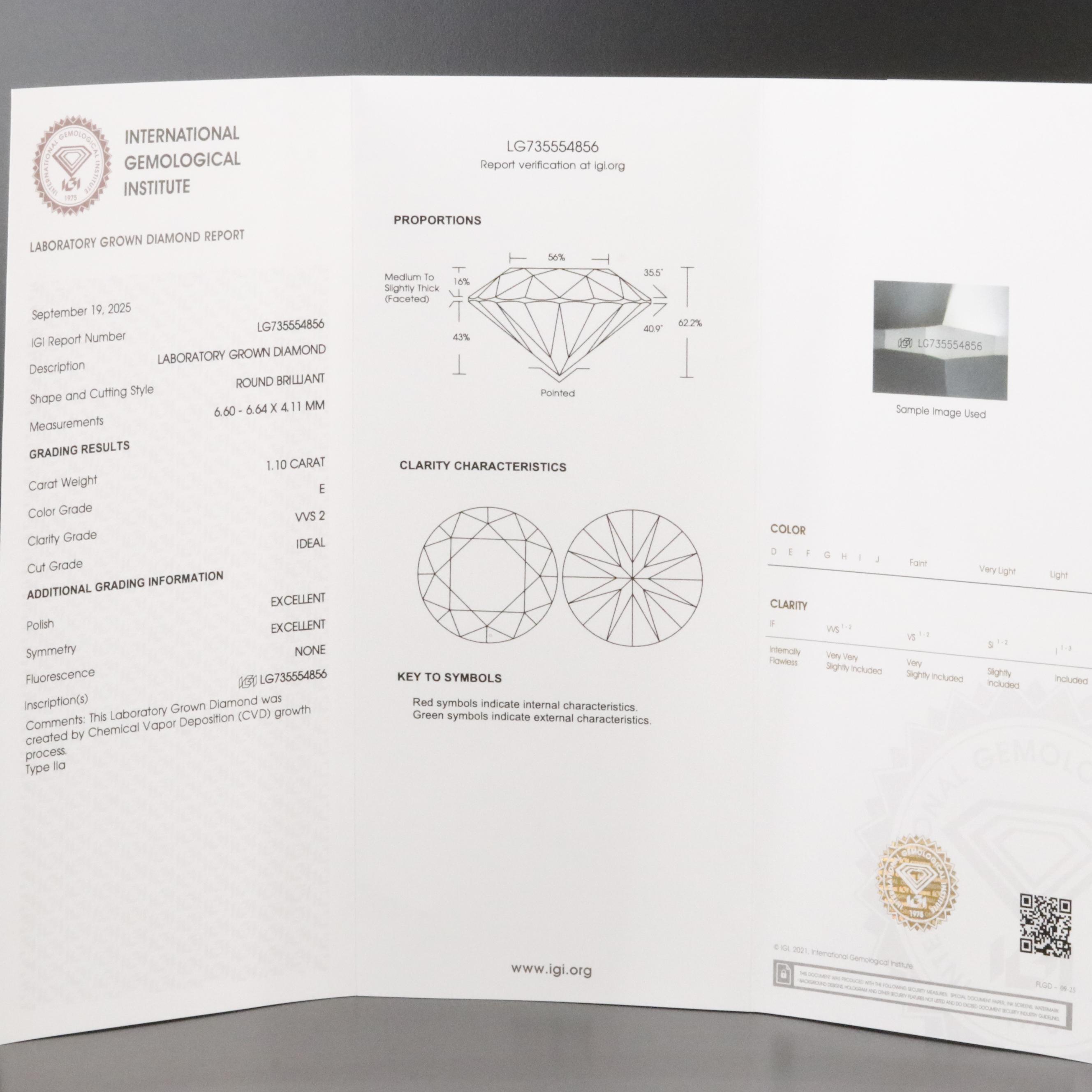 14K 2.17 CTW Lab Grown Diamond Stud Earrings with IGI Reports