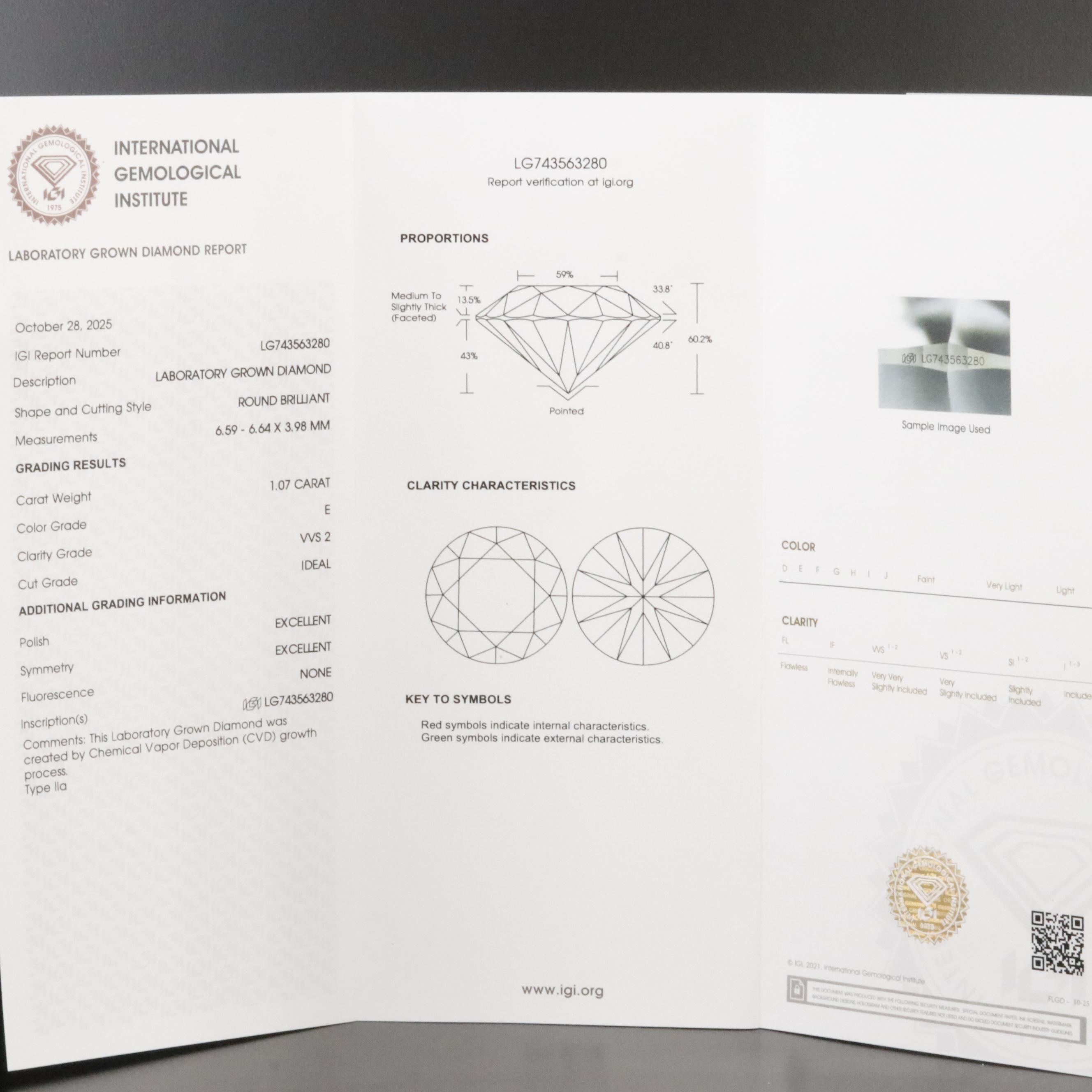 14K 2.17 CTW Lab Grown Diamond Stud Earrings with IGI Reports