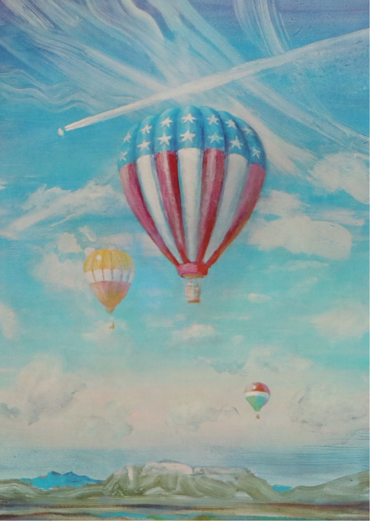 Lloyd Lozes Goff Offset Lithograph Poster for Hot Air Balloon Championship, 1973
