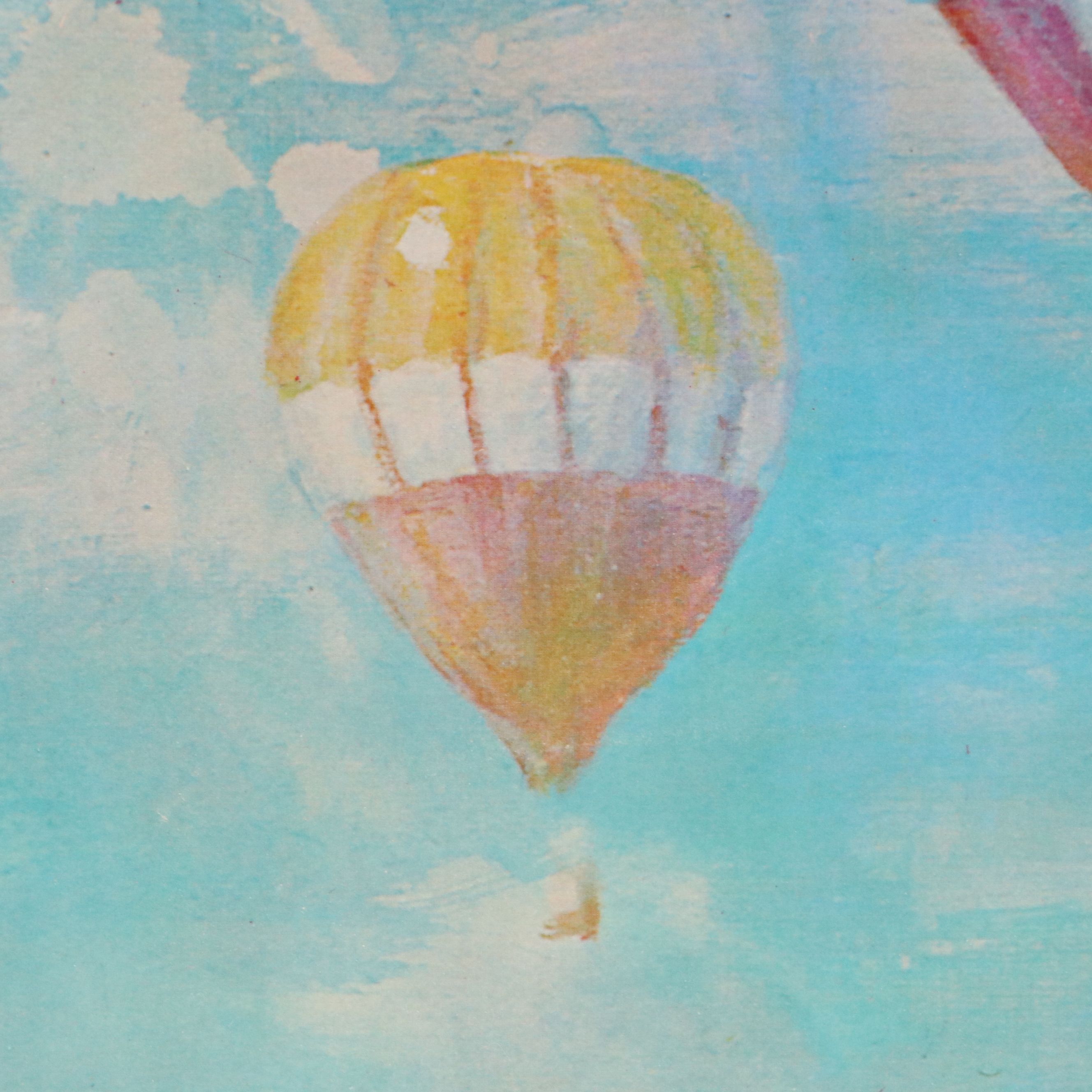 Lloyd Lozes Goff Offset Lithograph Poster for Hot Air Balloon Championship, 1973