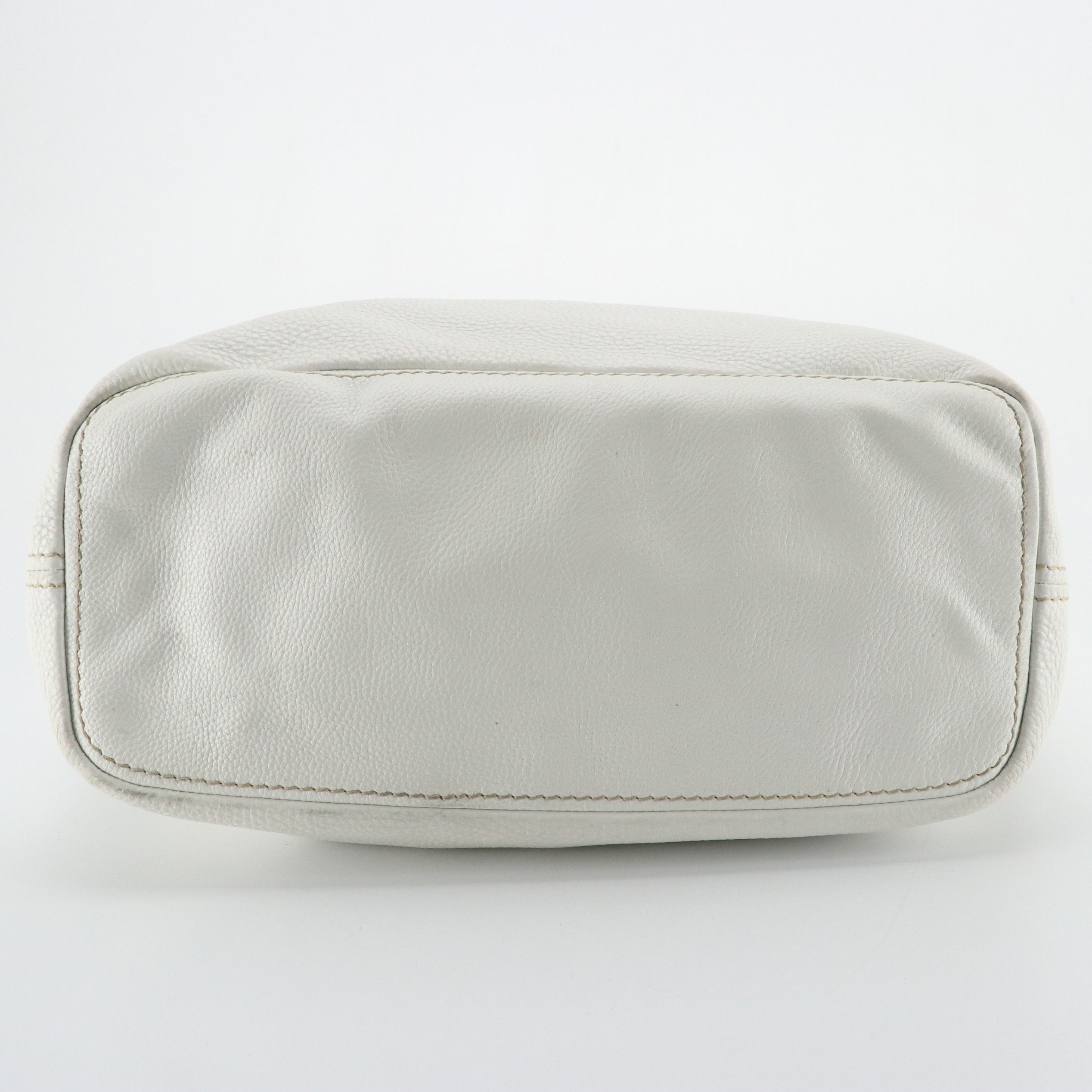 Prada Large Hobo Bag in White Vitello Daino Leather