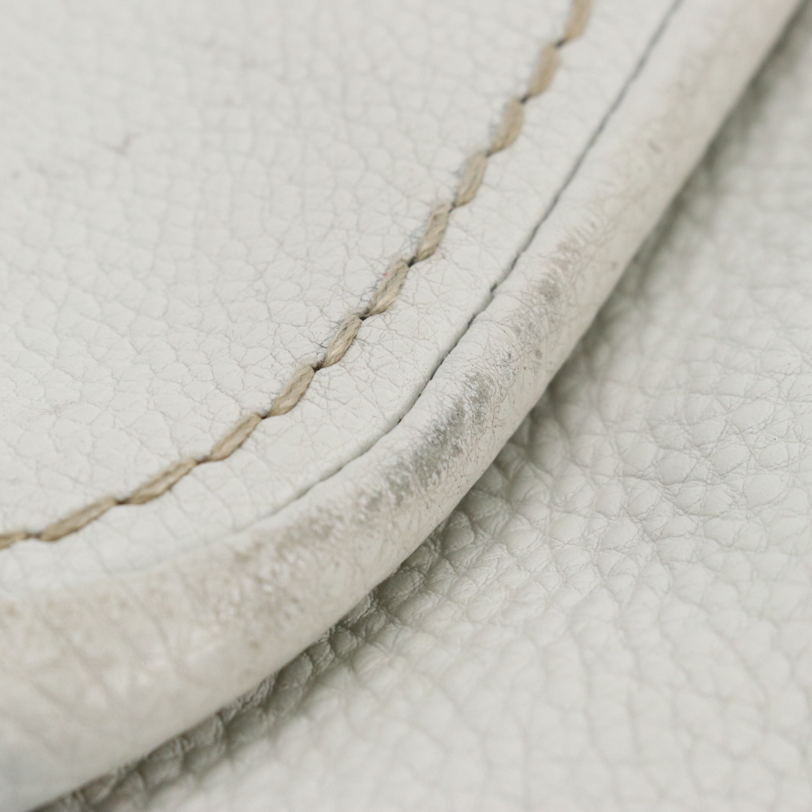 Prada Large Hobo Bag in White Vitello Daino Leather